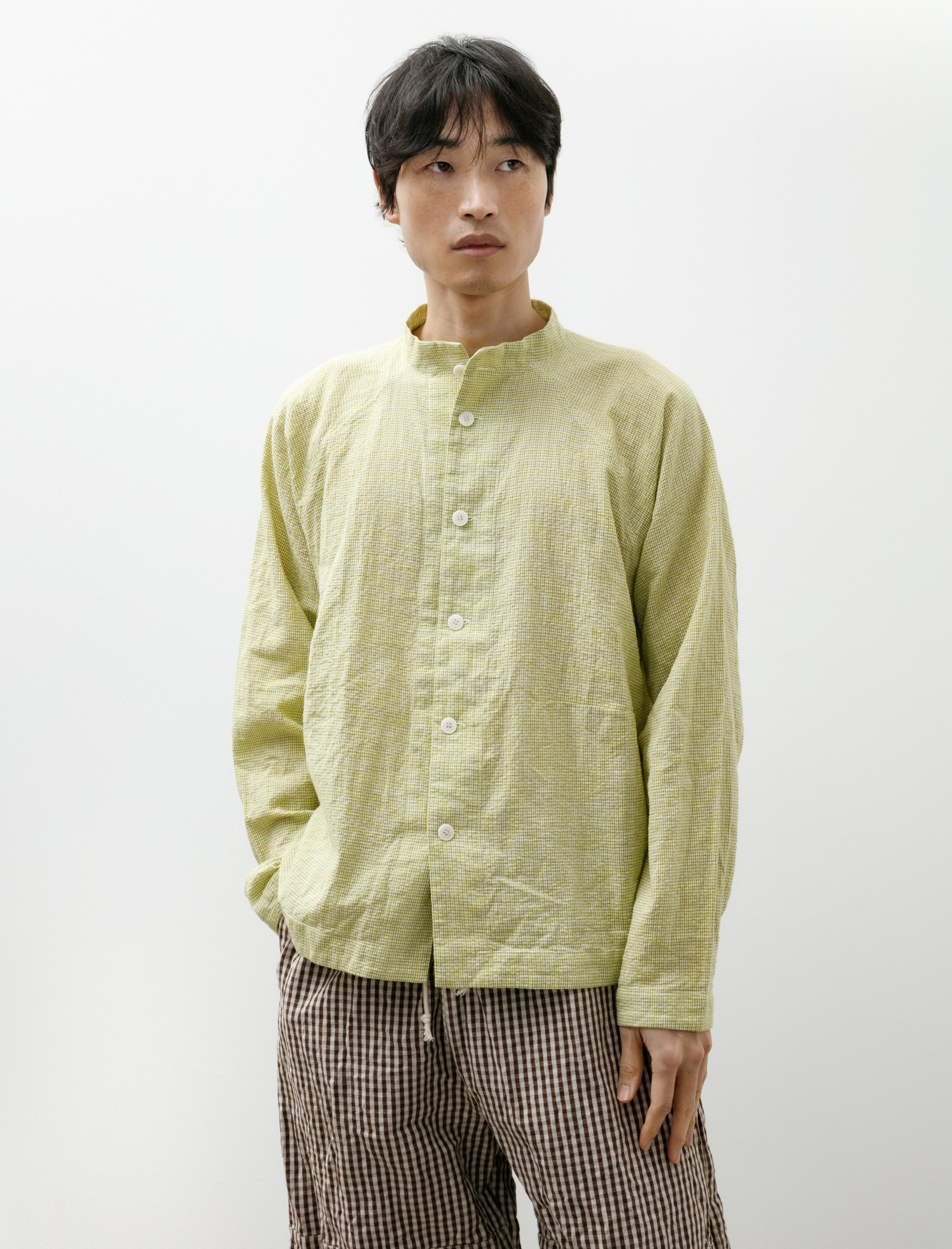 Unkruid Atelier Shirt Green Garden Shijira-Ori
