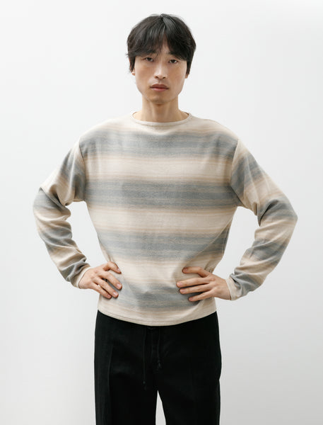 26SSコットンシルクGRADIENT STRIPE KNIT BOAT NEC nbrmenfeb262026kimecomm-