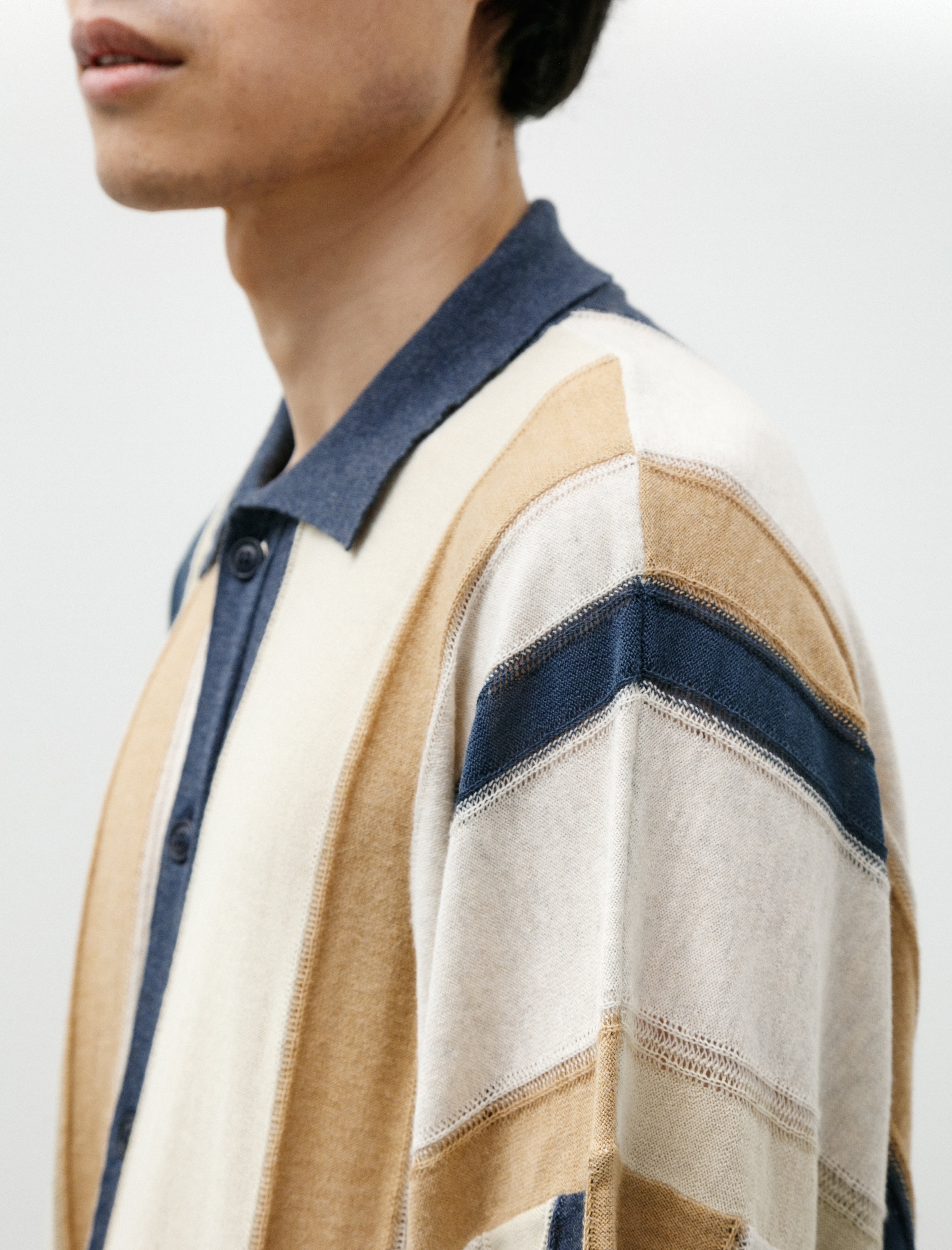 Casey Casey Shirt Stripe Patchwork Blue/Beige Stripes