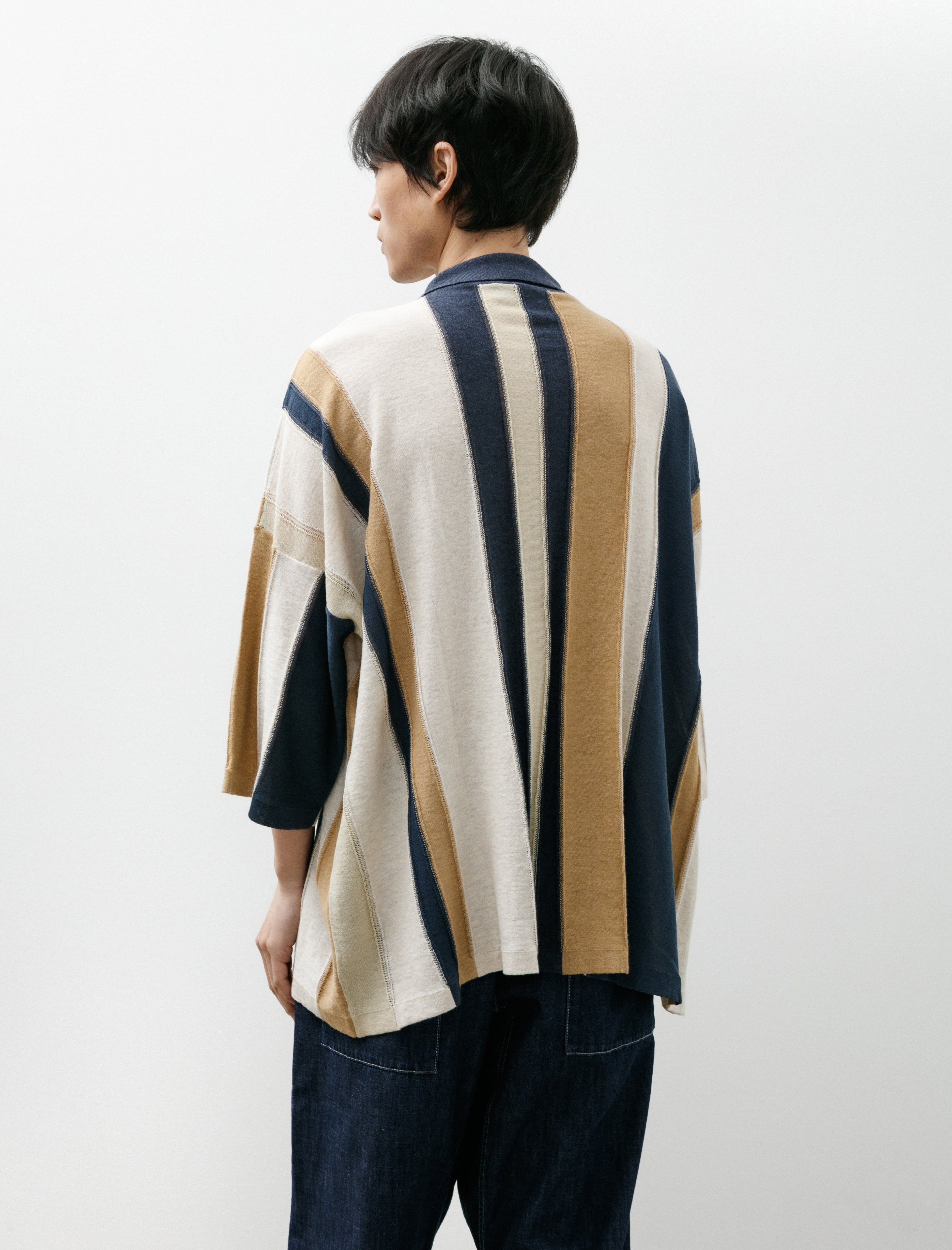 Casey Casey Shirt Stripe Patchwork Blue/Beige Stripes