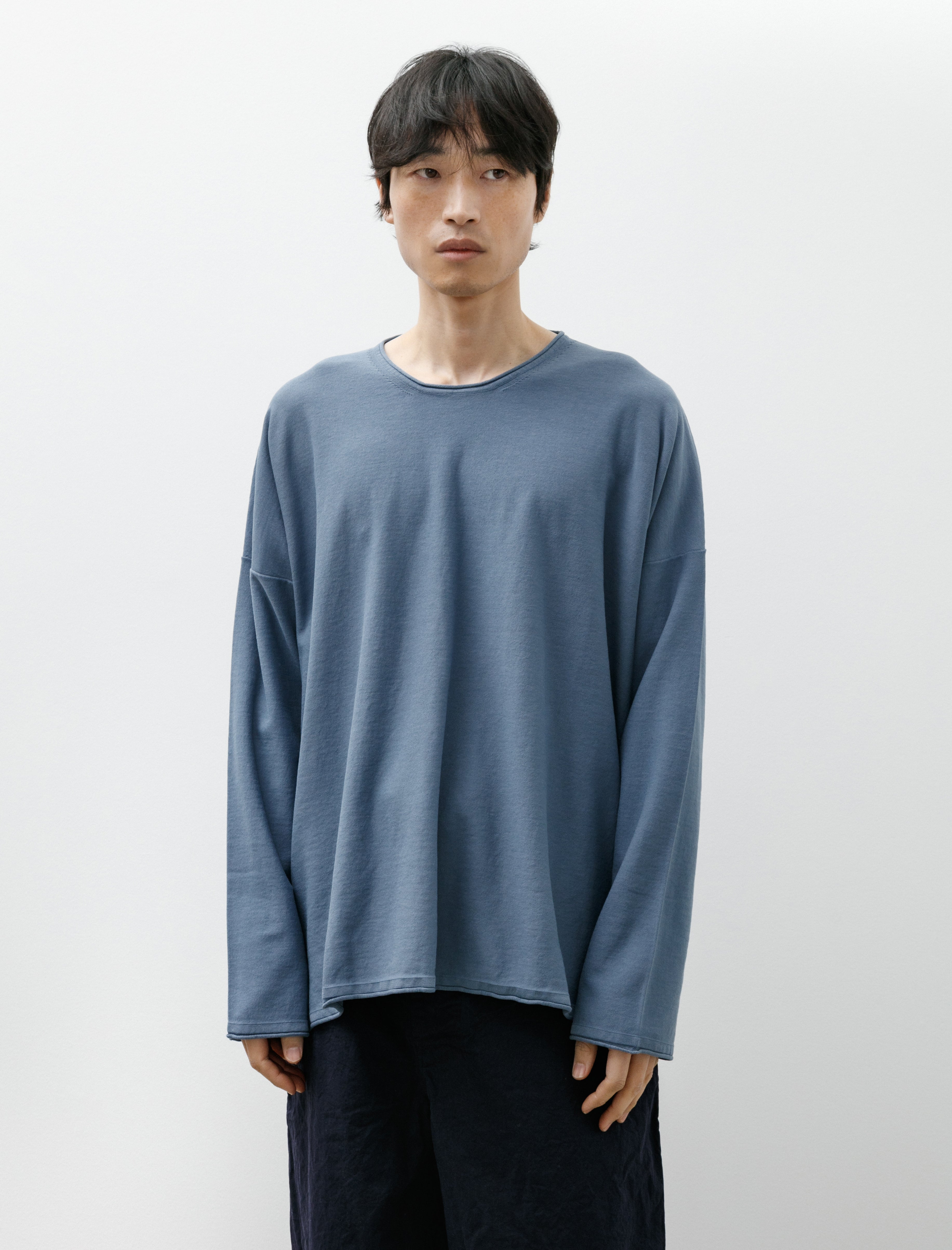 Casey Casey Overdyed LS T-Shirt Fres Cot Storm