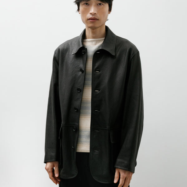 Auralee Textured Lamb Leather Blouson Black – Neighbour