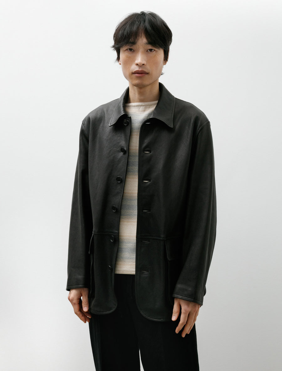 Textured Lamb Leather Blouson Black - Image 1