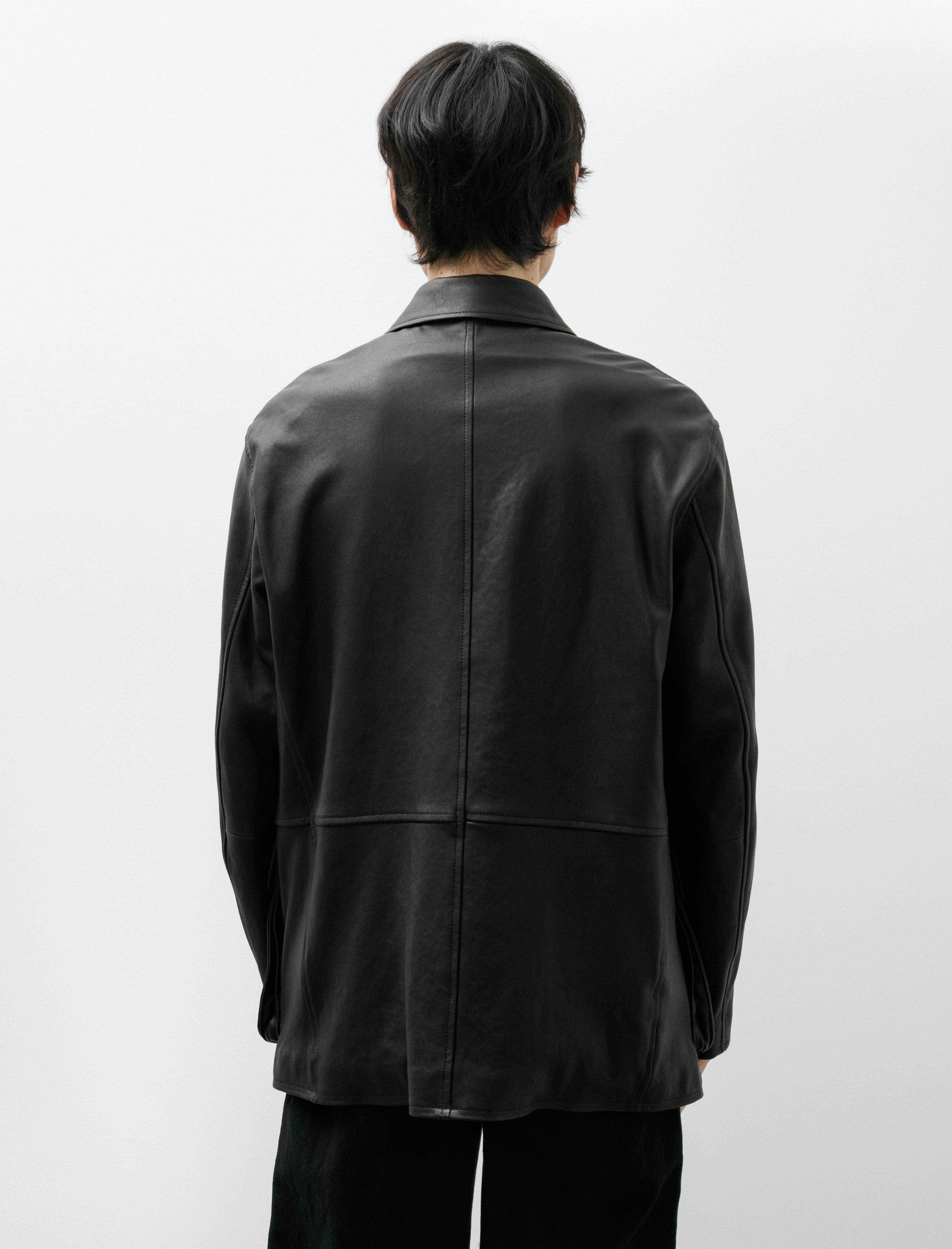 Auralee Textured Lamb Leather Blouson Black