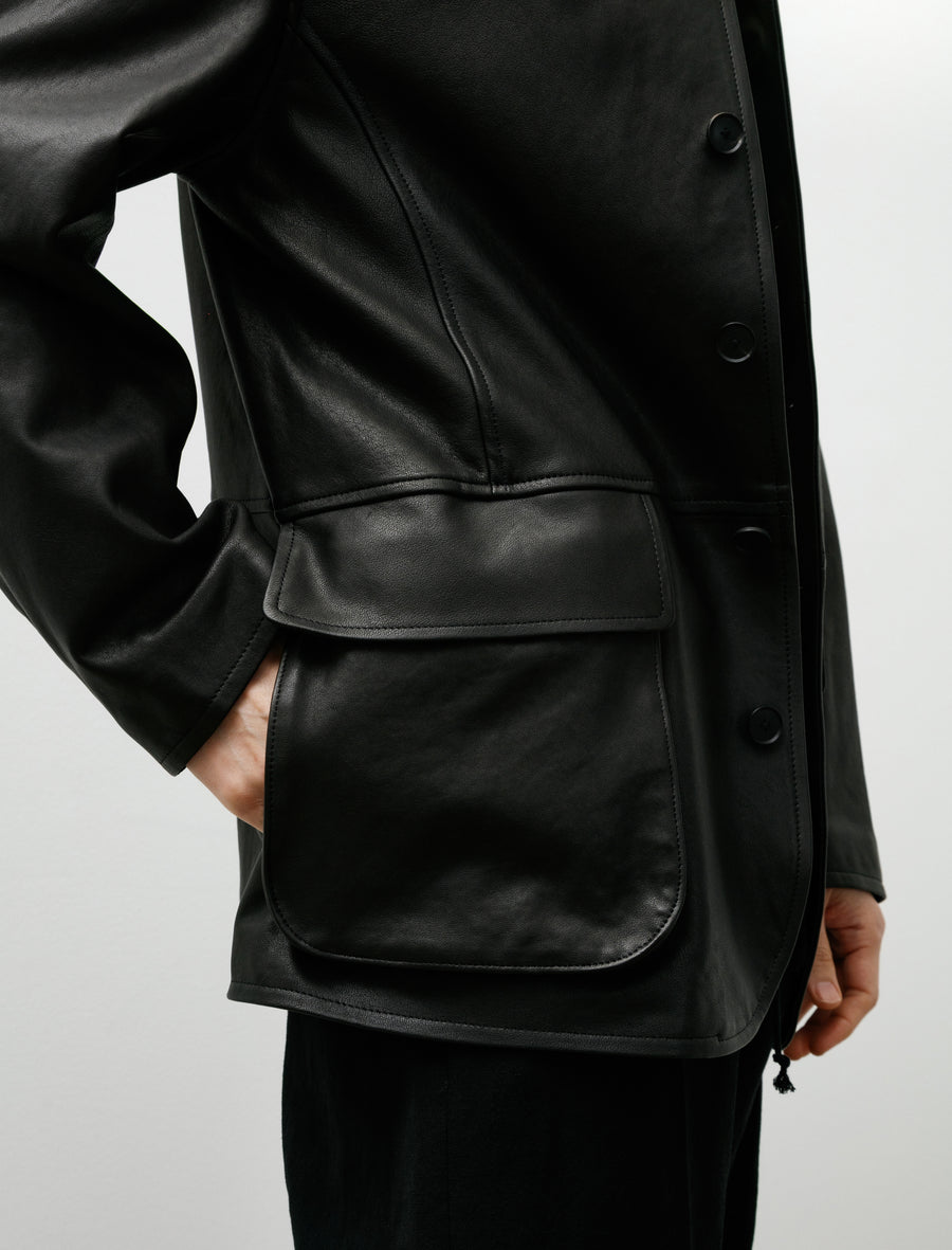 Textured Lamb Leather Blouson Black - Image 5