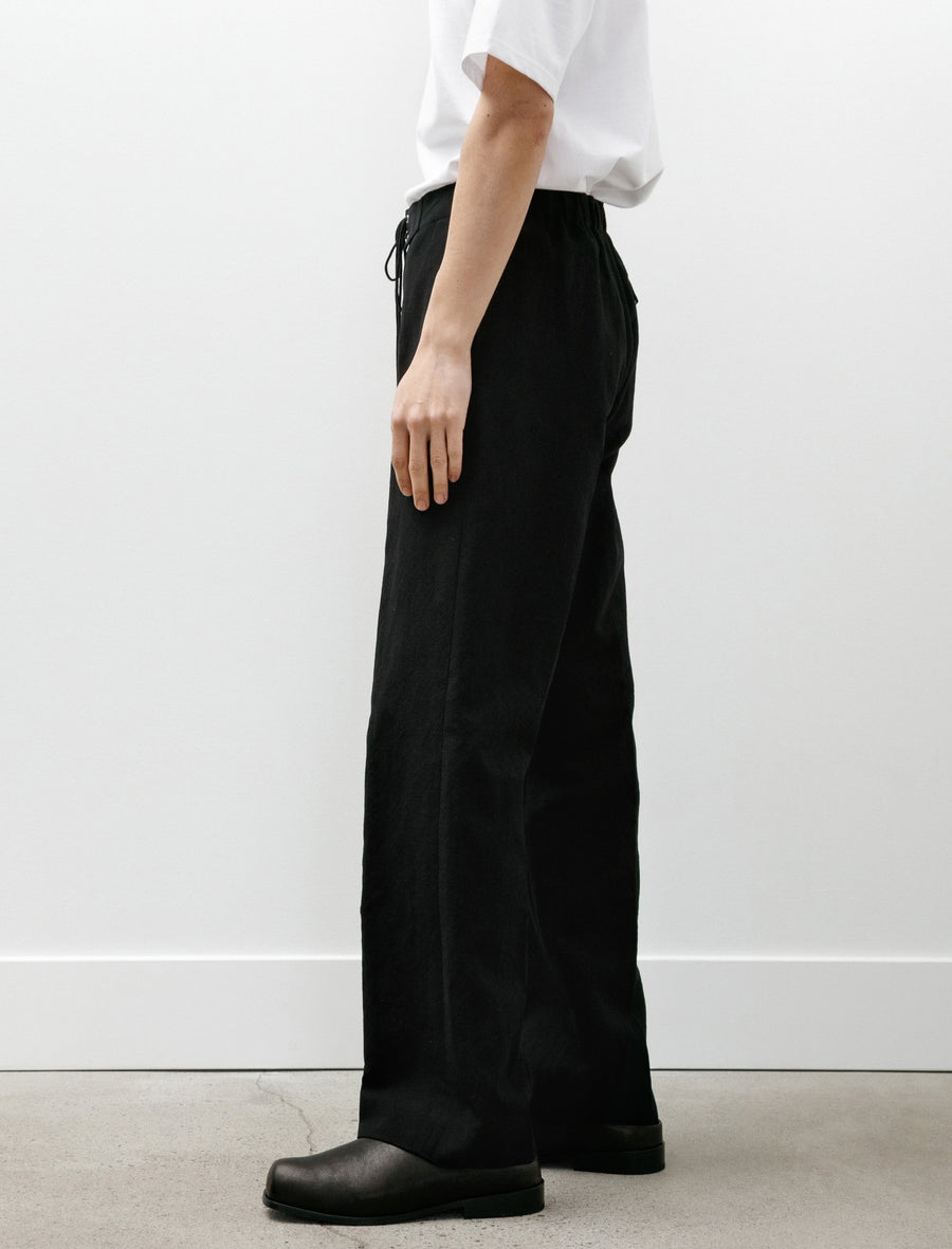 Wool Cotton Linen Ox Drawstring Pants Black - Image 6