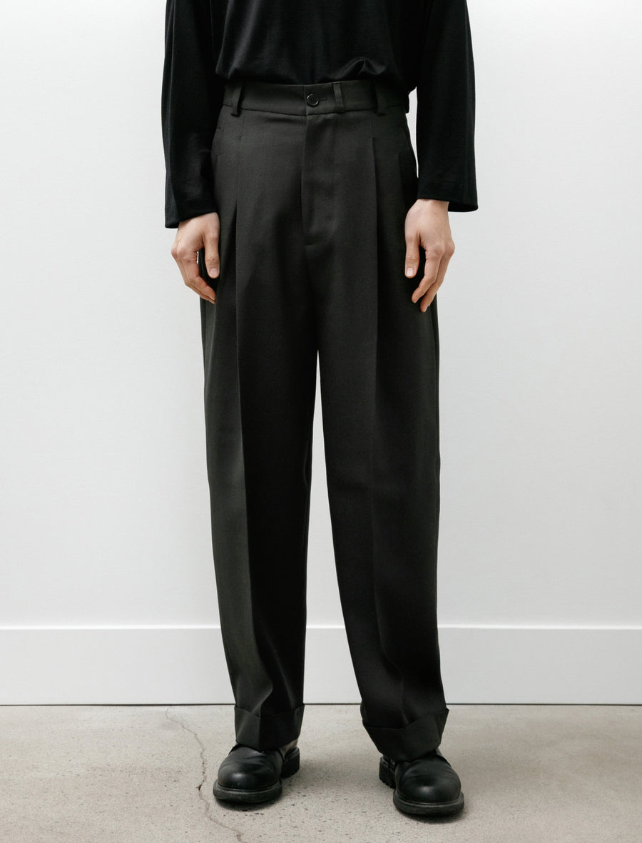 Stitch Pleat Trousers Double Twisted Wool Pewter - Image 4