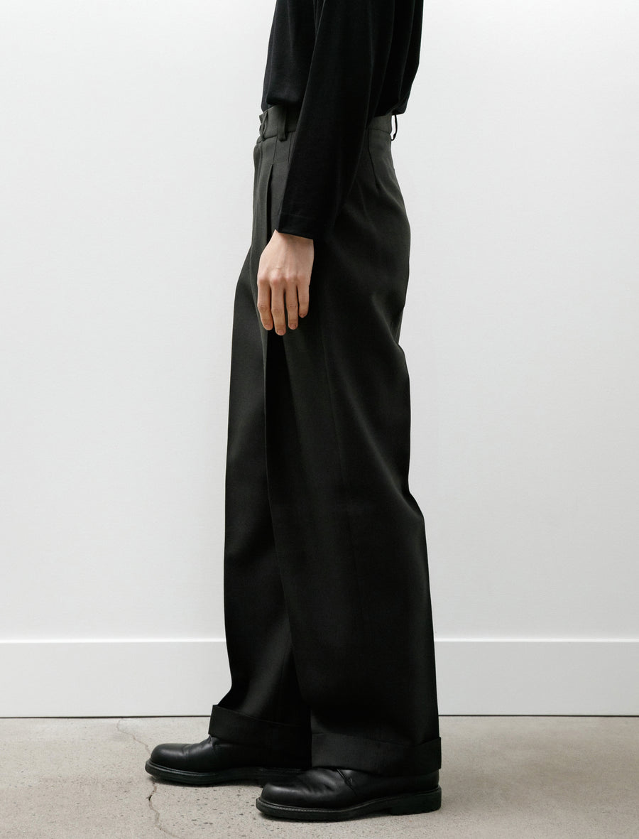 Stitch Pleat Trousers Double Twisted Wool Pewter - Image 6