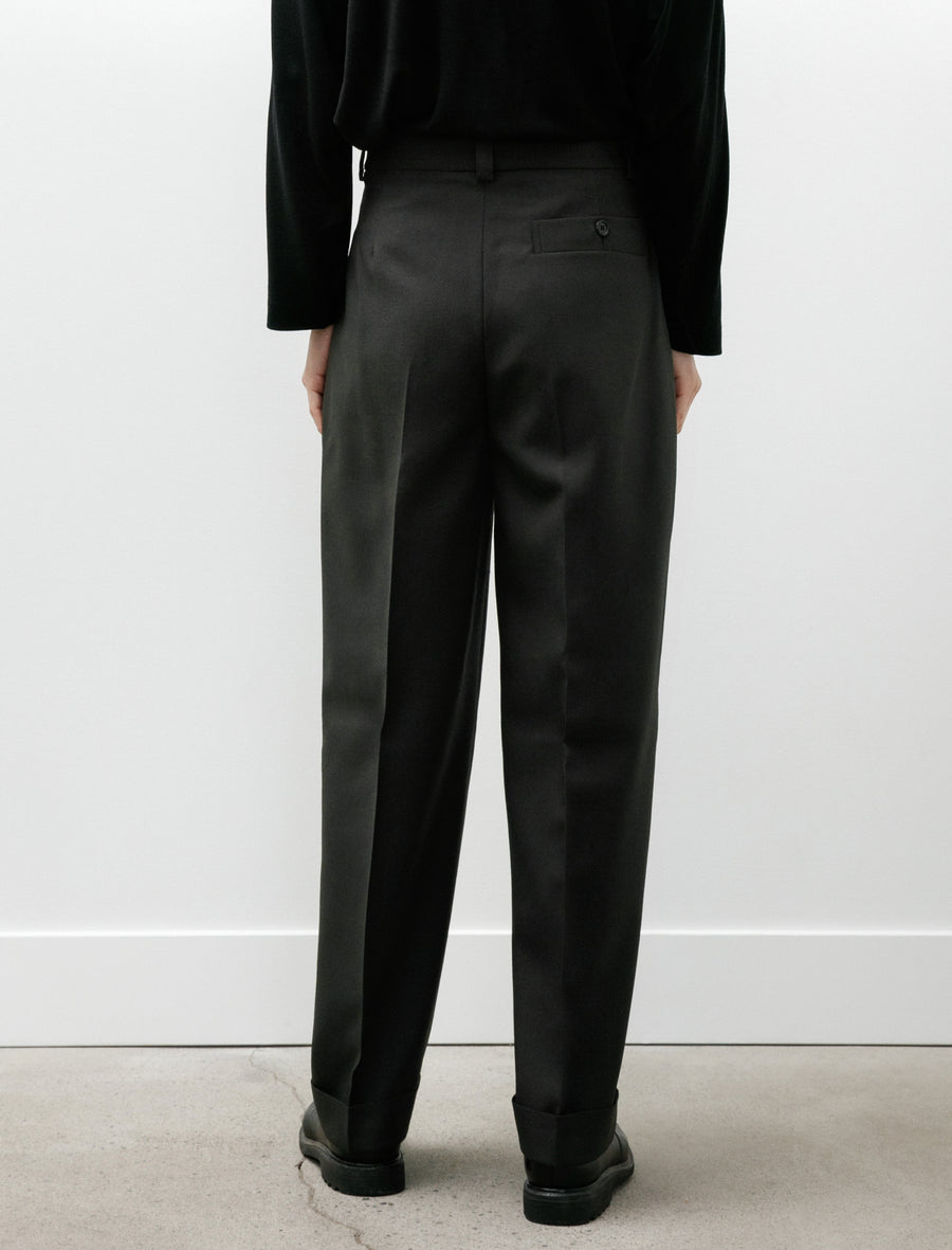 Stitch Pleat Trousers Double Twisted Wool Pewter - Image 5