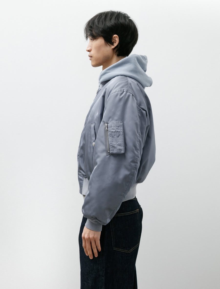 High Density Silk Twill Flight Jacket Blue Grey - Image 3