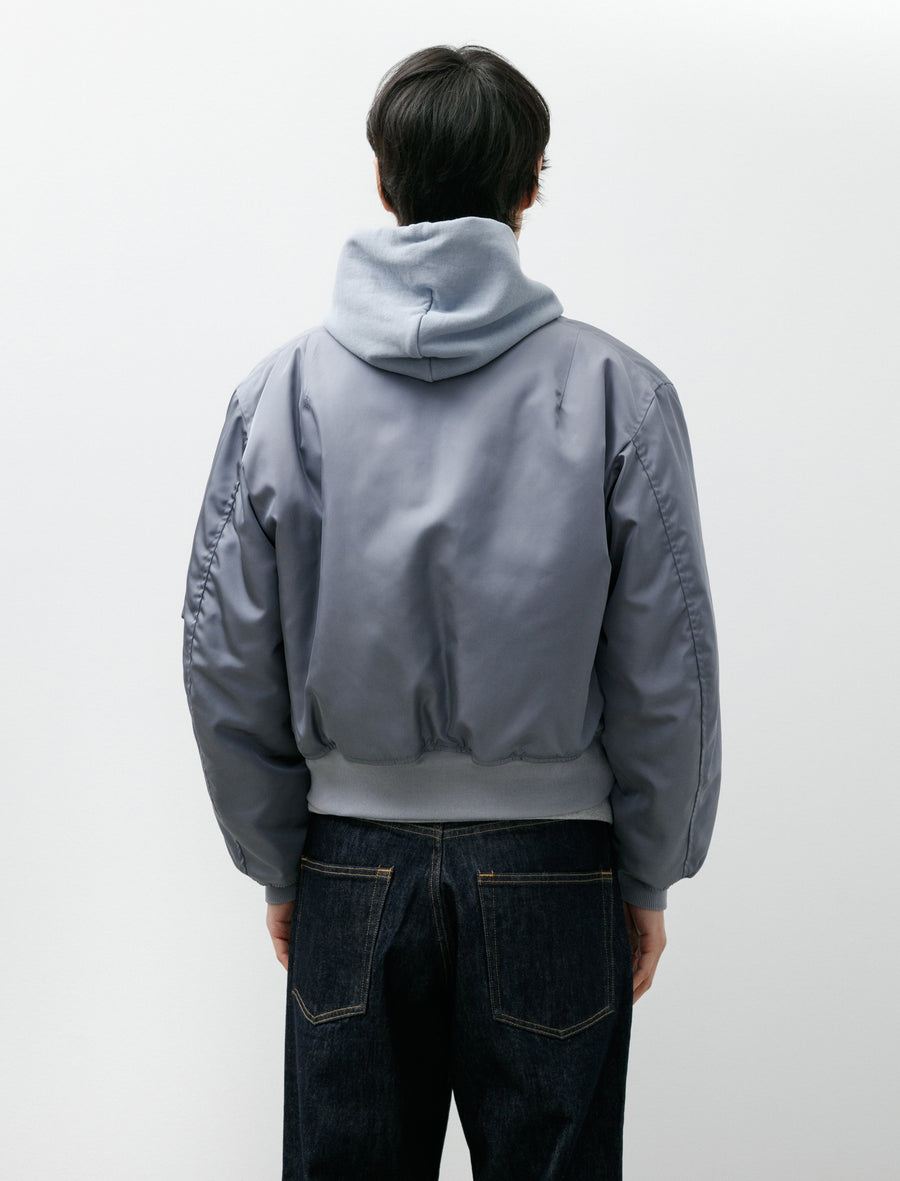 High Density Silk Twill Flight Jacket Blue Grey - Image 2