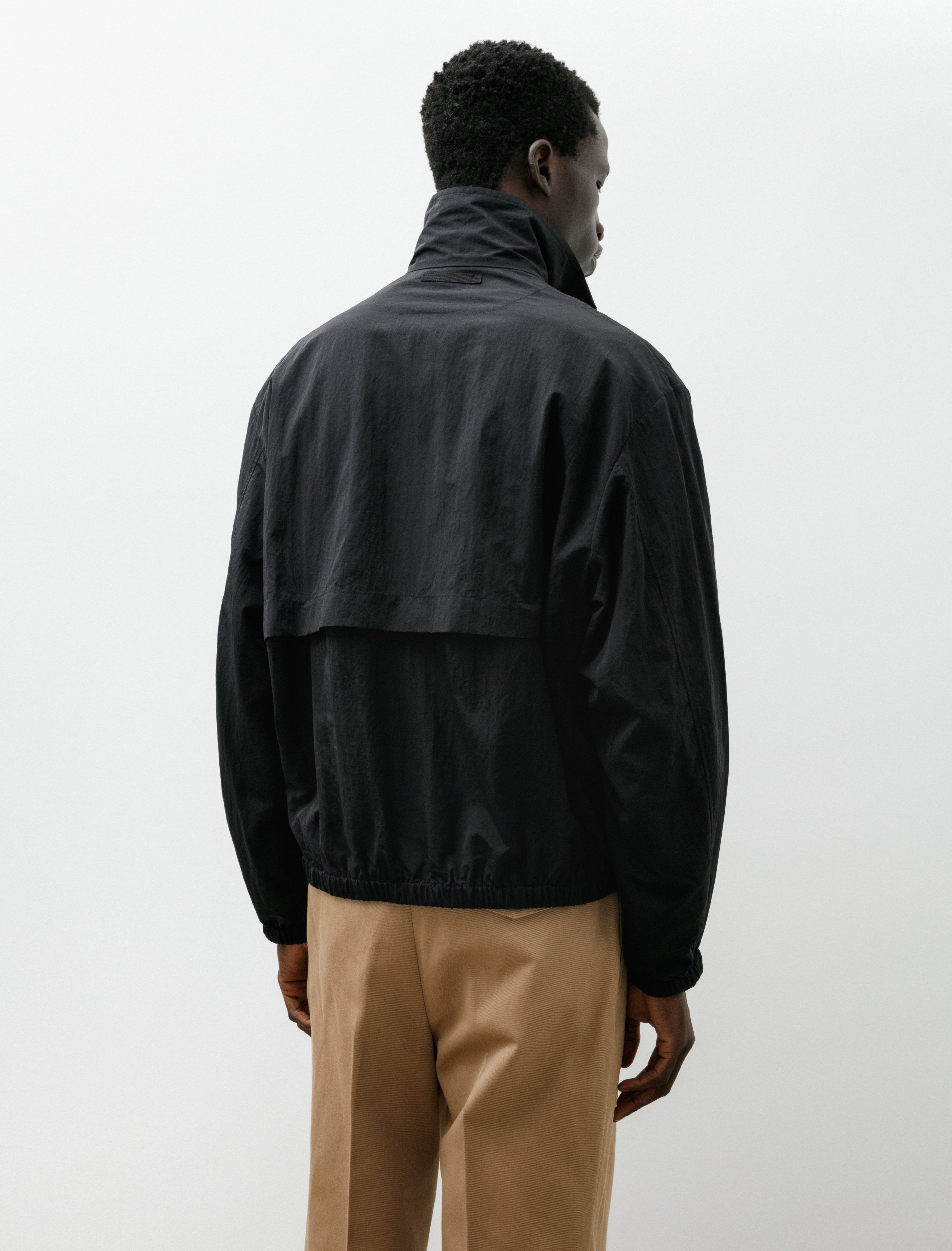 Salon C.Lundman Zip Up Sports Jacket Unlined Limonta Nylon Black