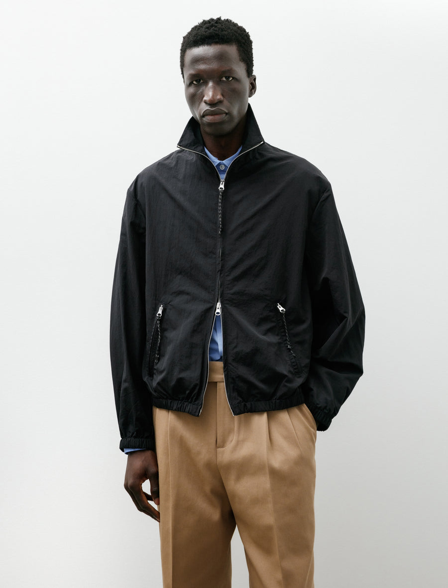 Zip Up Sports Jacket Unlined Limonta Nylon Black - Image 4