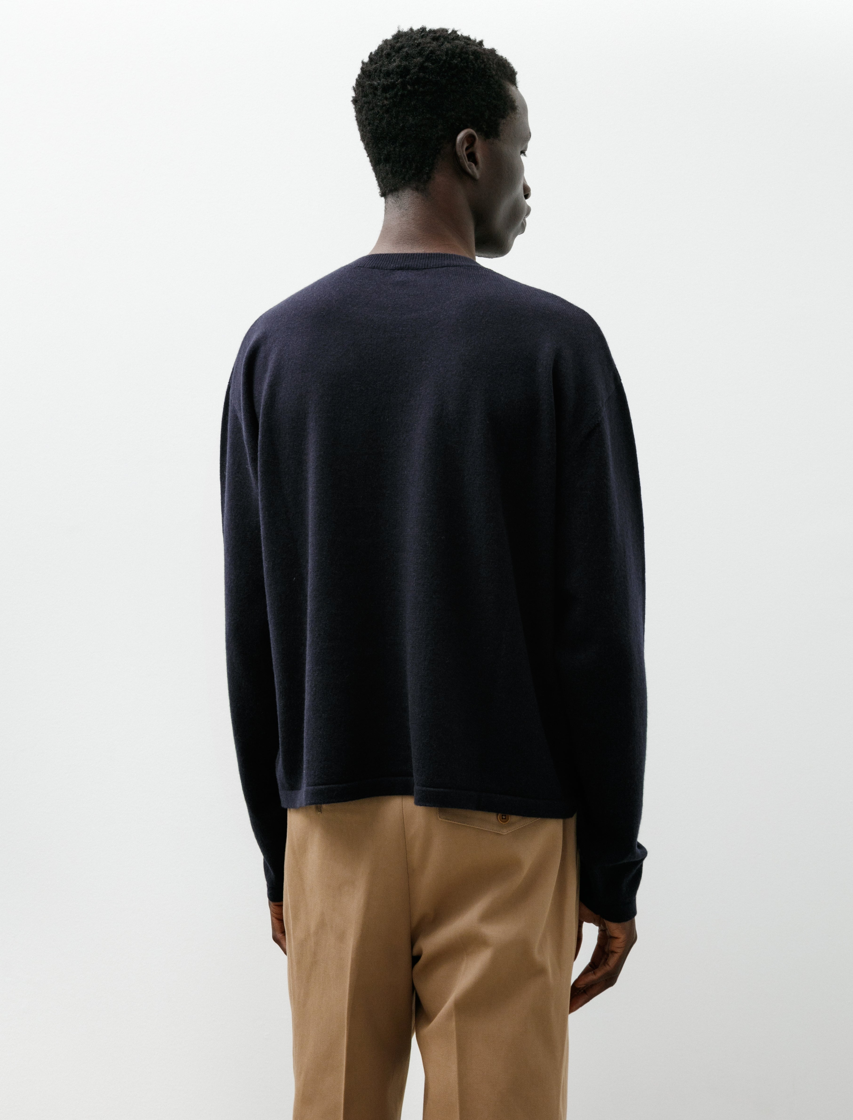 Salon C.Lundman Cropped Crewneck Cariaggi Cashmere Navy
