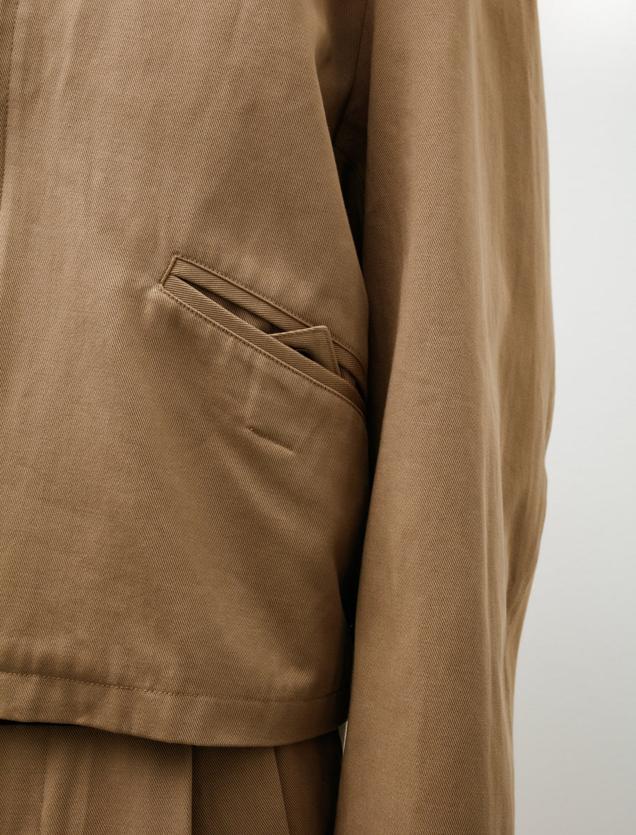 Sculptoral Blouson Cotton Crepe Twill Camel - Image 5