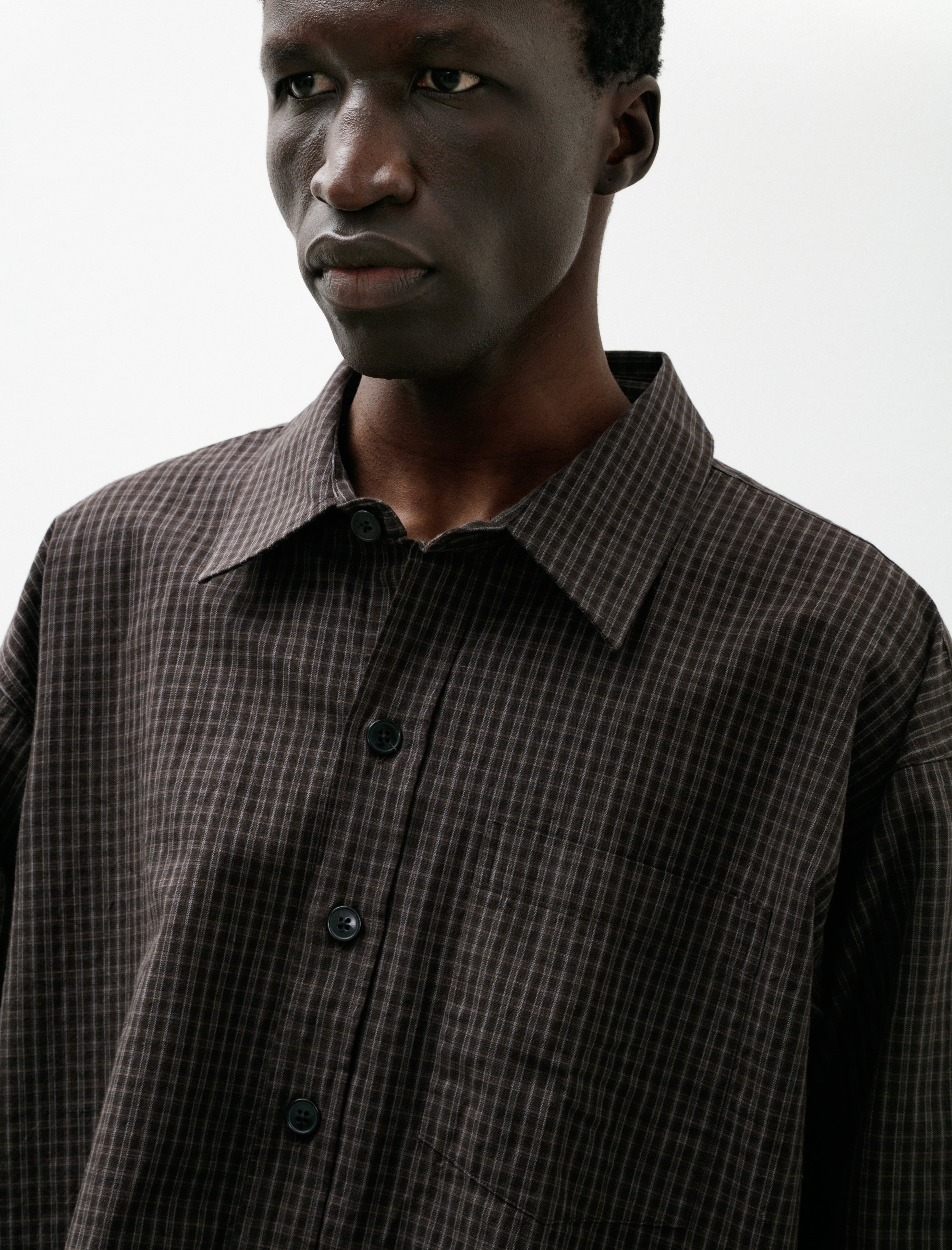 mfpen Priority Shirt Dark Linen Check