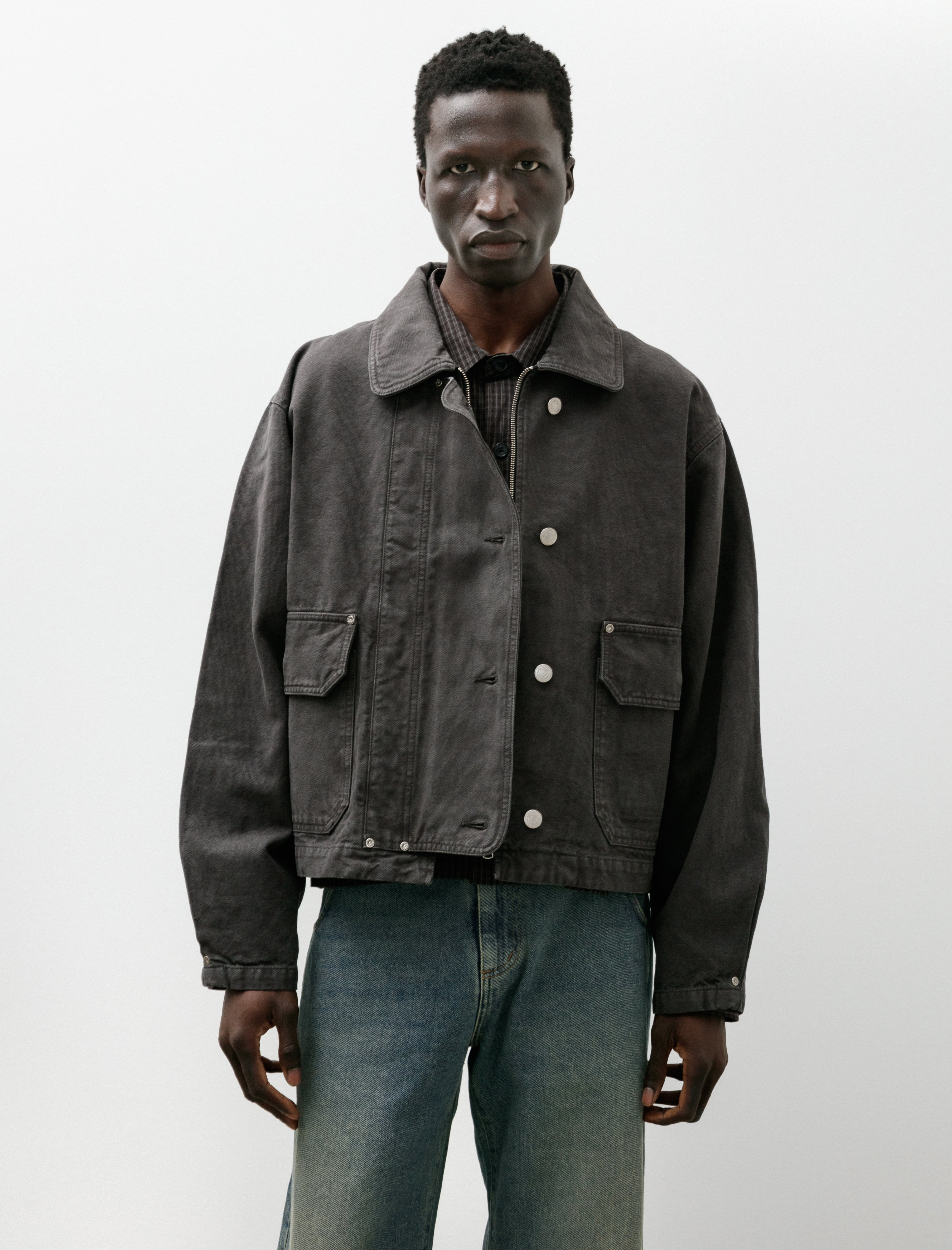 mfpen Courier Jacket Washed Grey Canvas