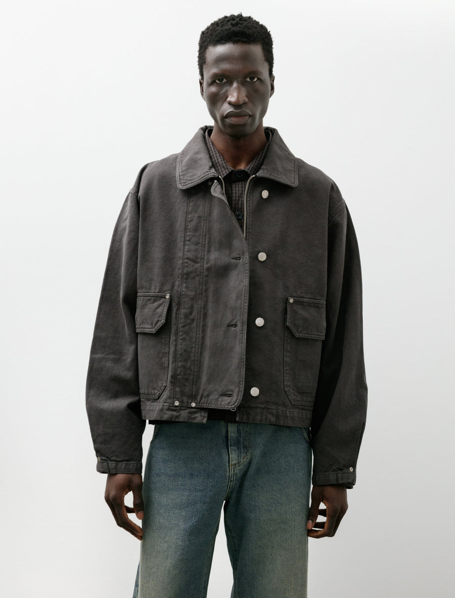 Courier Jacket Washed Grey Canvas - Image 4