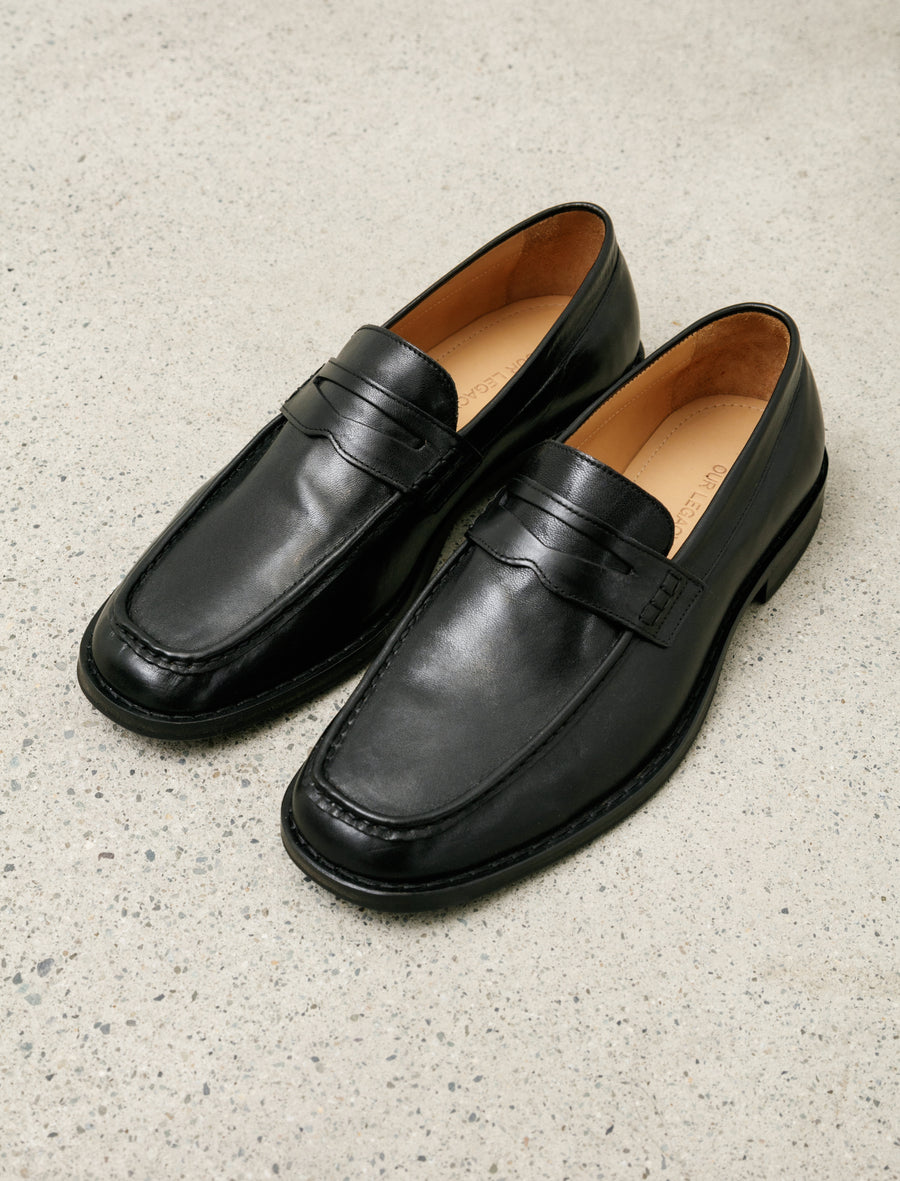 Our Legacy Light Loafer True Dyed Black Leather Neighbour Our Legacy Light Loafer True Dyed Black Leather Neighbour