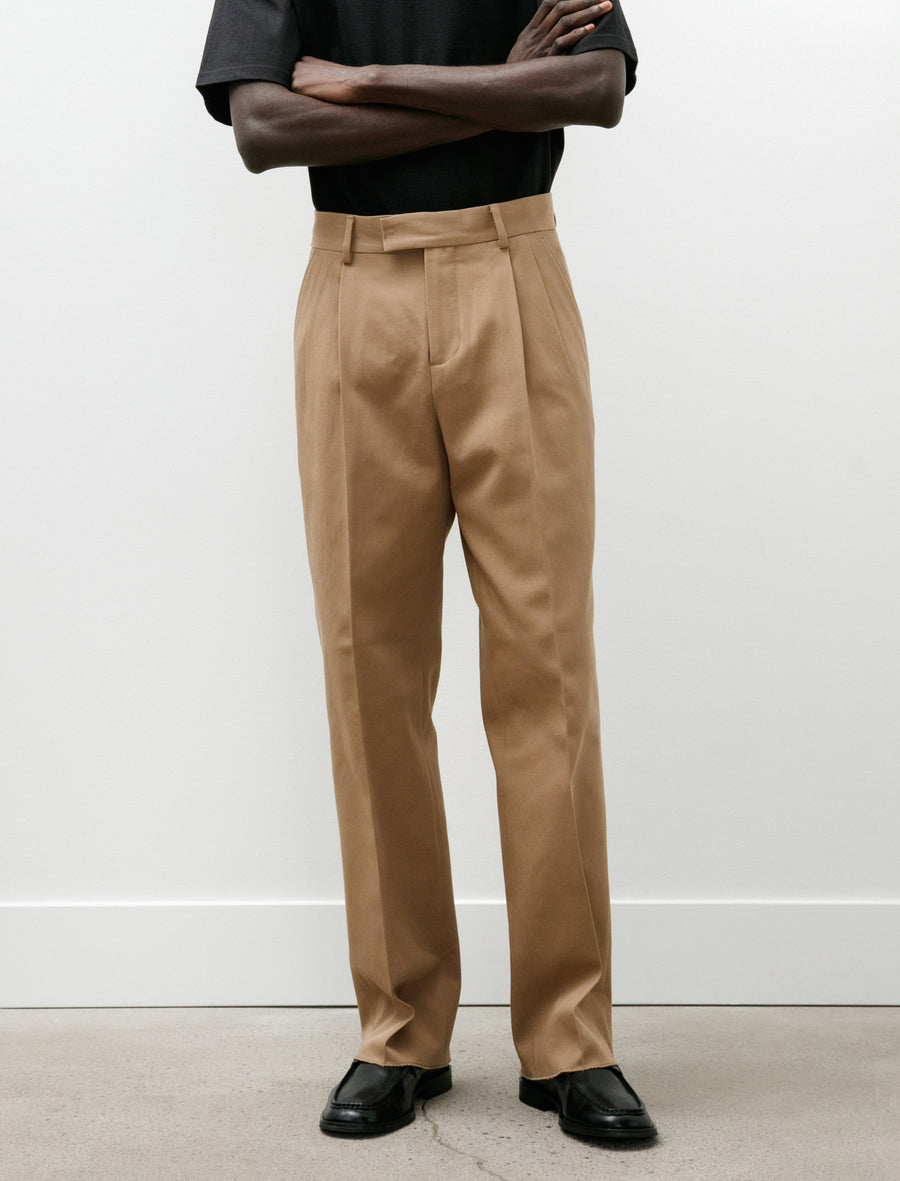 Double Pleated Chinos Beste Cotton Twill Camel - Image 4