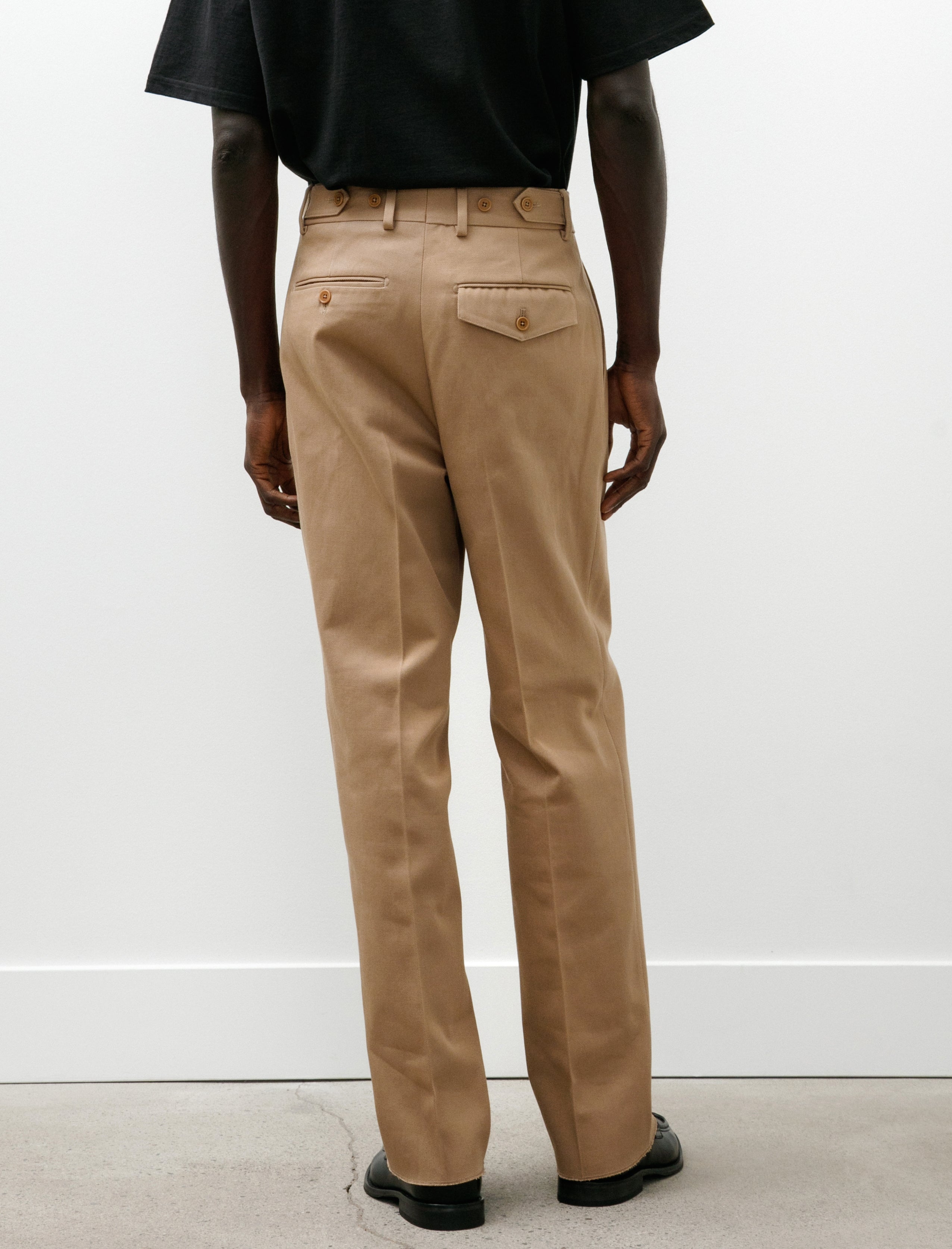 Salon C.Lundman Double Pleated Chinos Beste Cotton Twill Camel