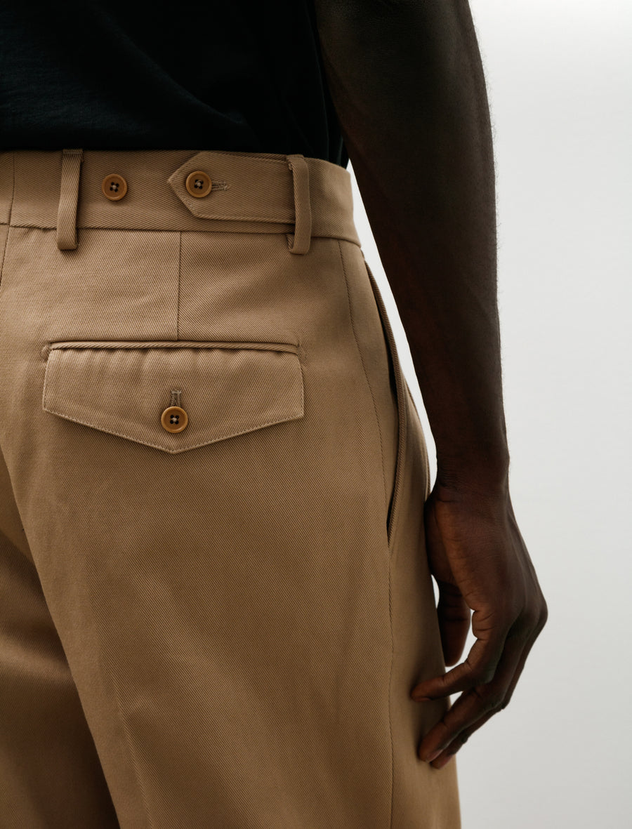 Double Pleated Chinos Beste Cotton Twill Camel - Image 7
