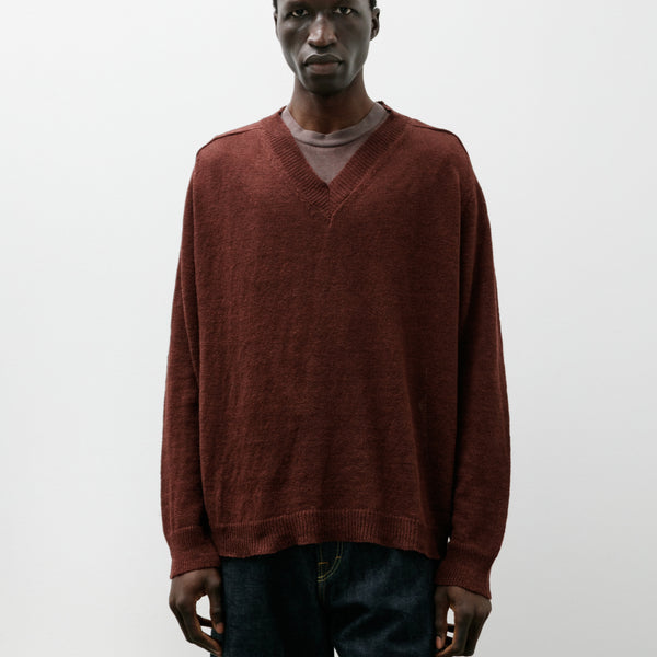 Our Legacy Rue V-Neck Cabernet Cyclone Linen – Neighbour