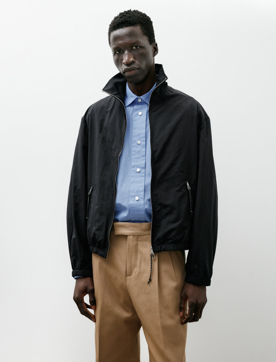 Zip Up Sports Jacket Unlined Limonta Nylon Black - Image 1