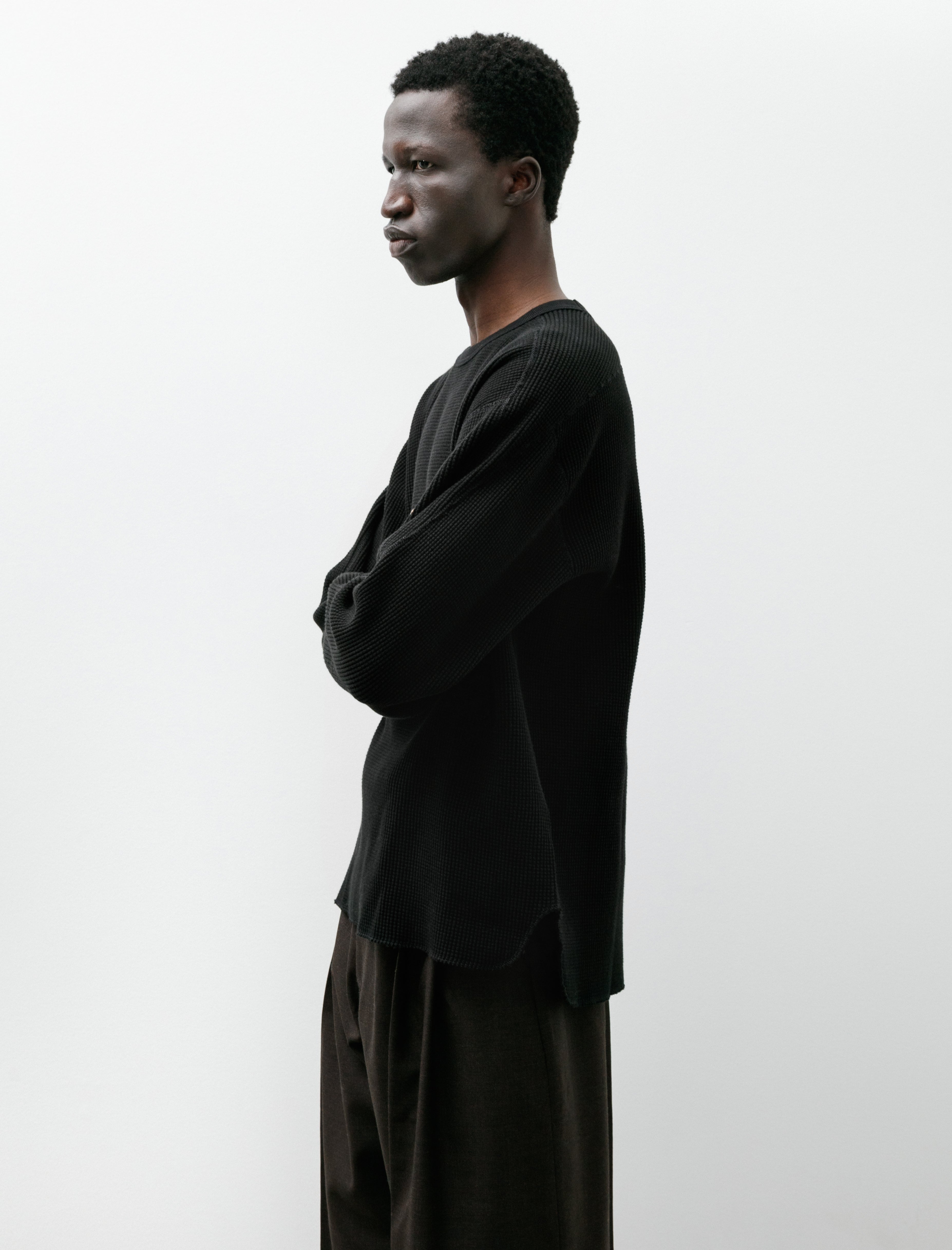 Phigvel Heavy Waffle Top Ink Black