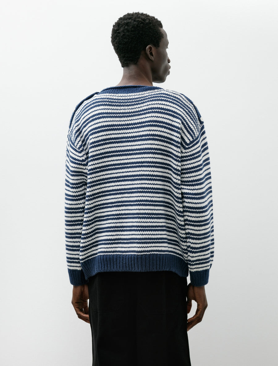 Peter Stripe Sweater Blue Cream - Image 2