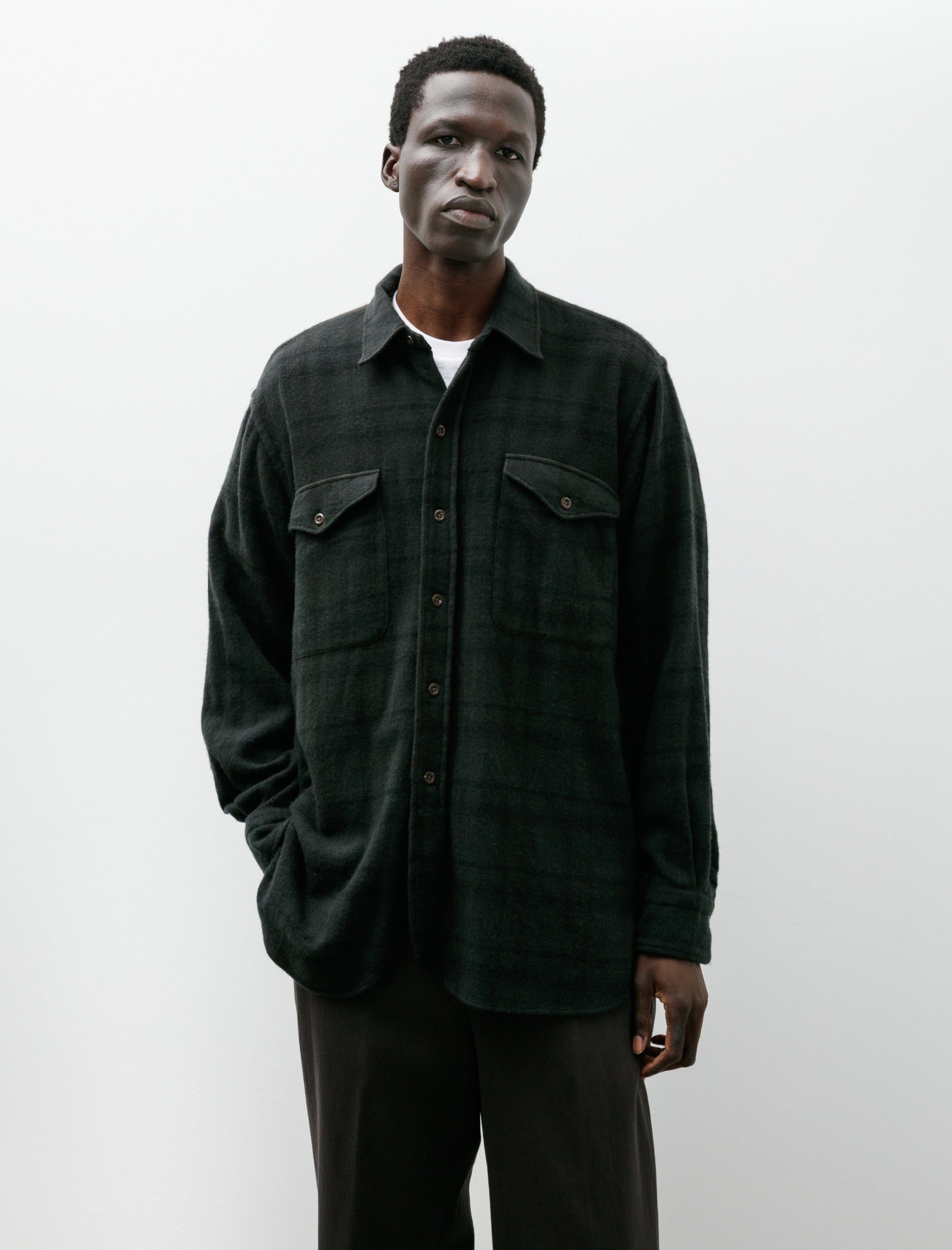 Maatee & Sons Cashmere Nel Shirt Dark Green Check