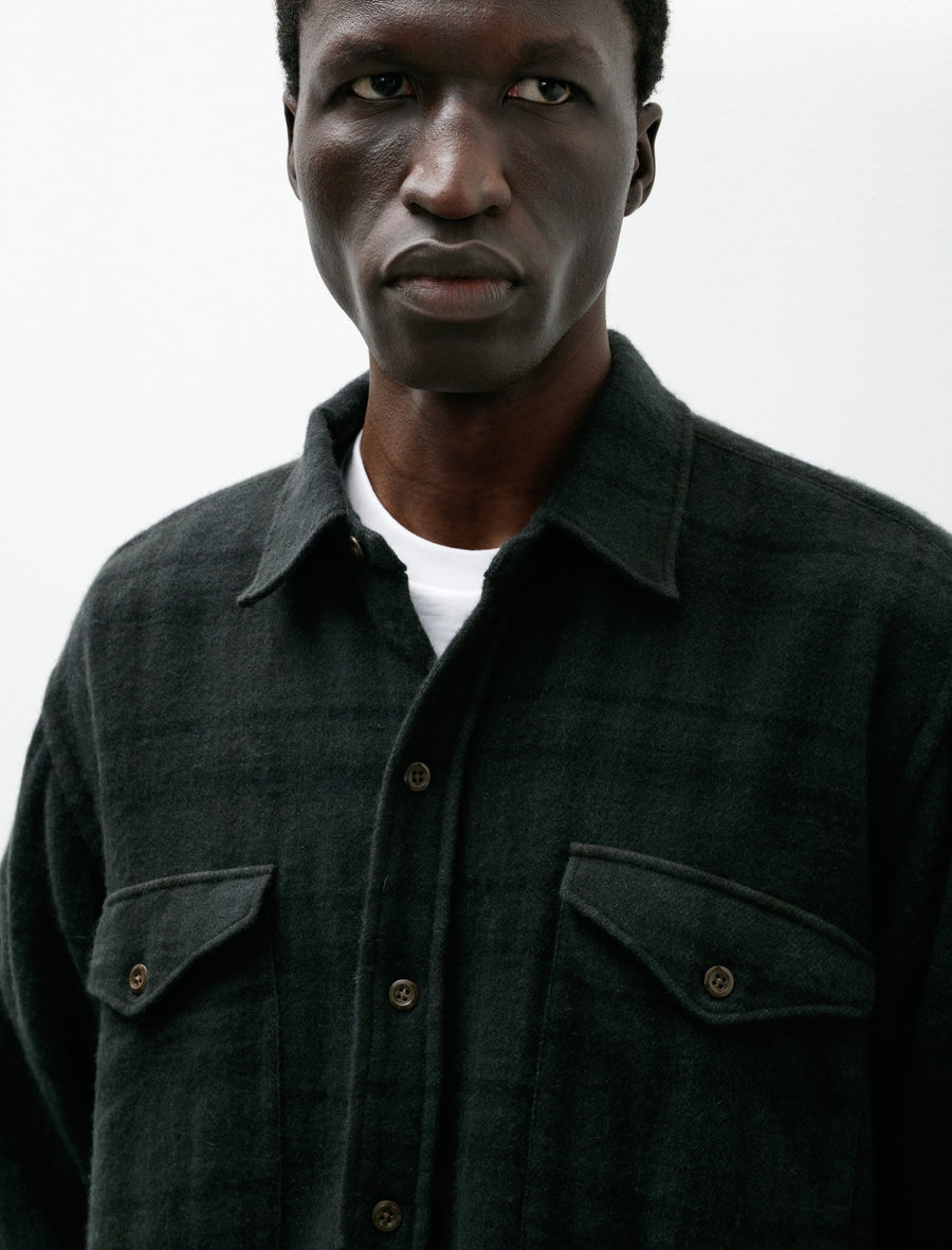 Cashmere Nel Shirt Dark Green Check - Image 4