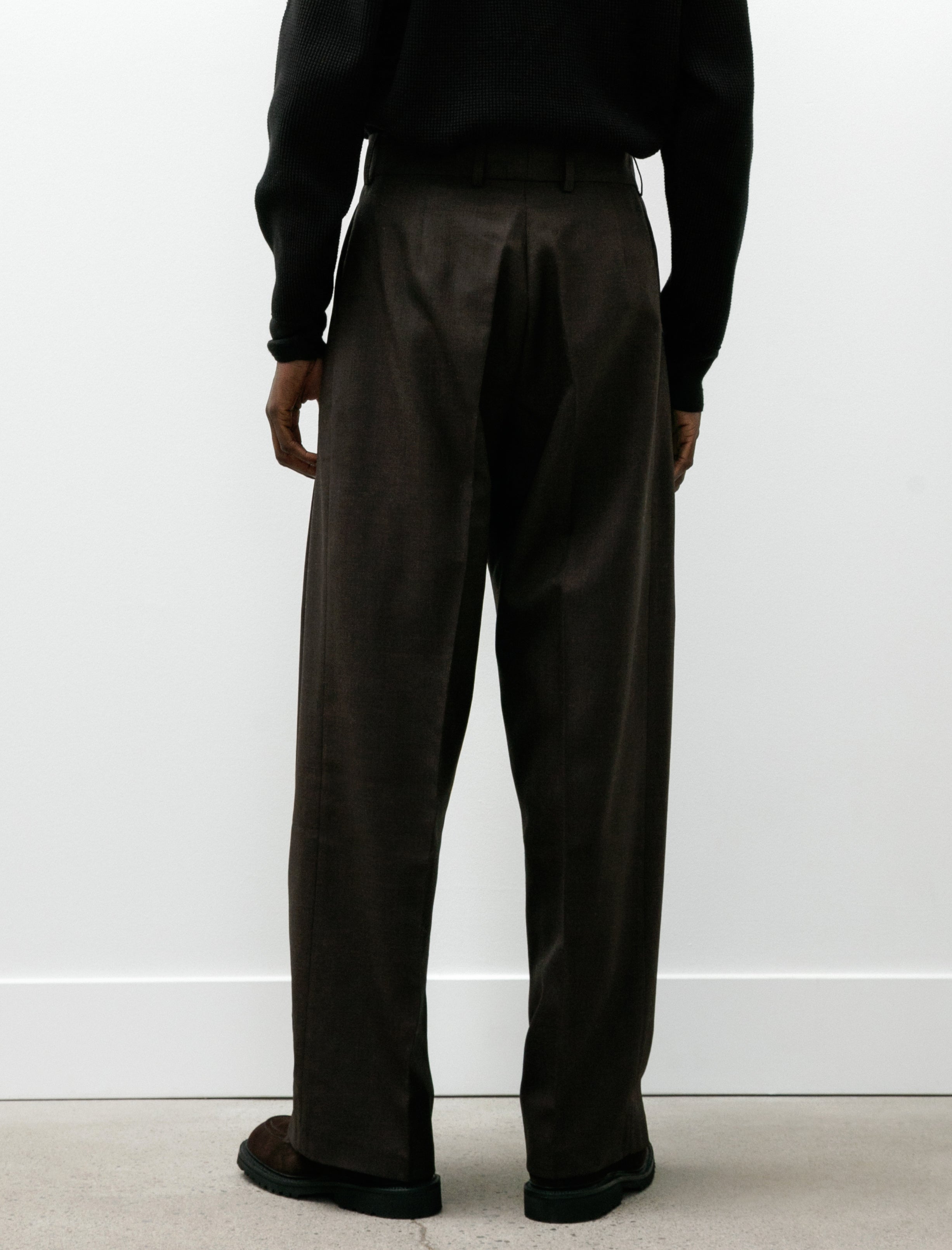 Cecile Wide Pleat Trouser Dark Brown