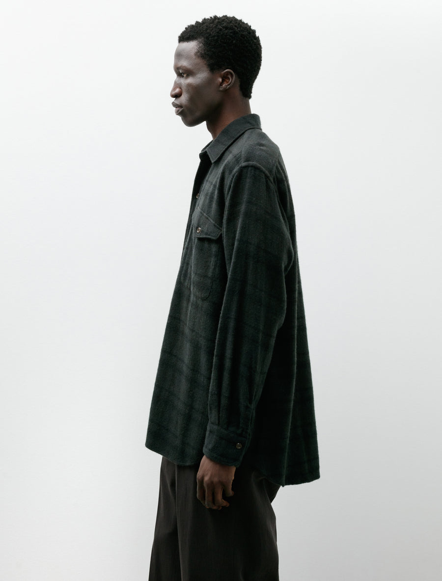 Cashmere Nel Shirt Dark Green Check - Image 3