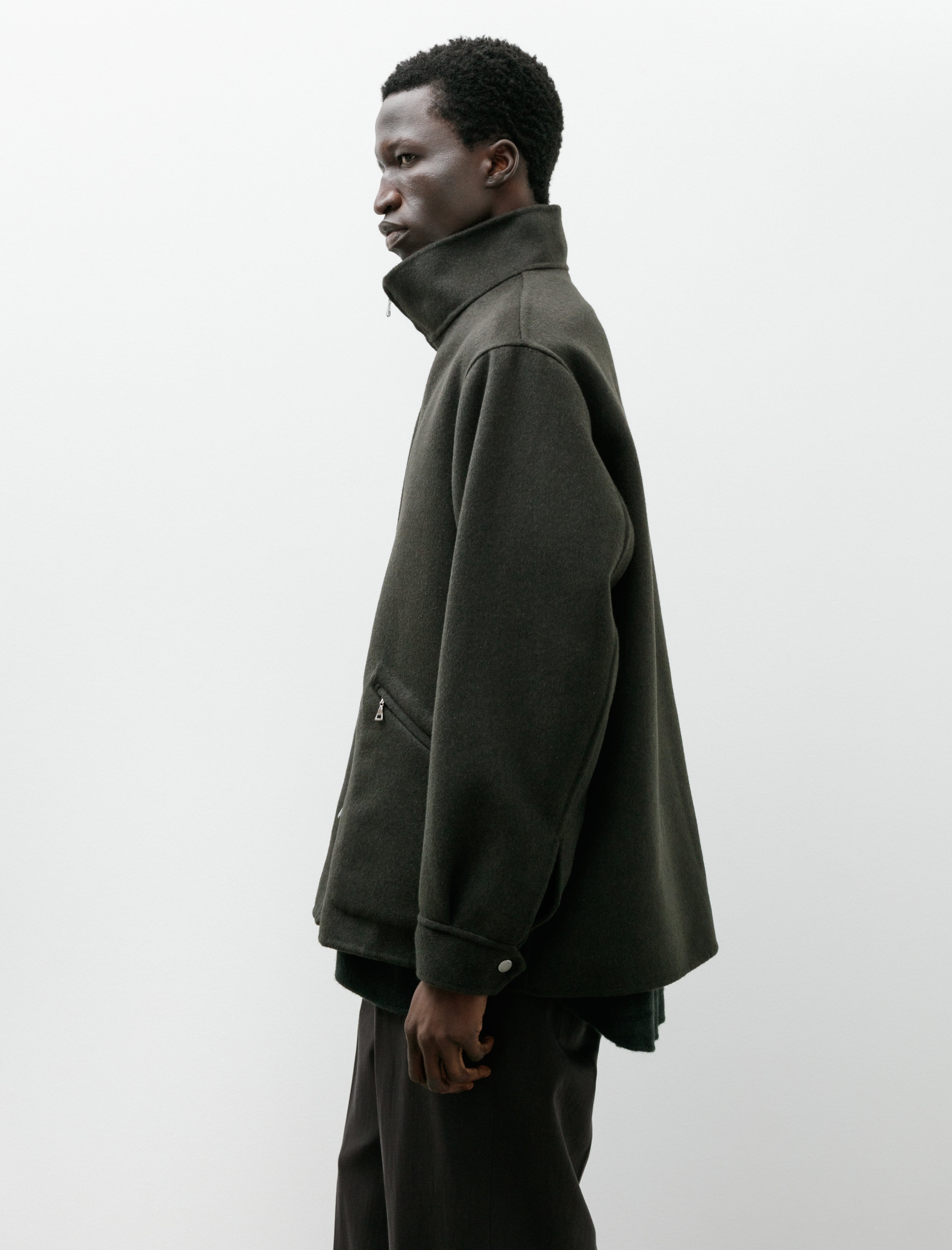 Maatee & Sons W Face Blouson Cashmere Sable Mink Deep Khaki