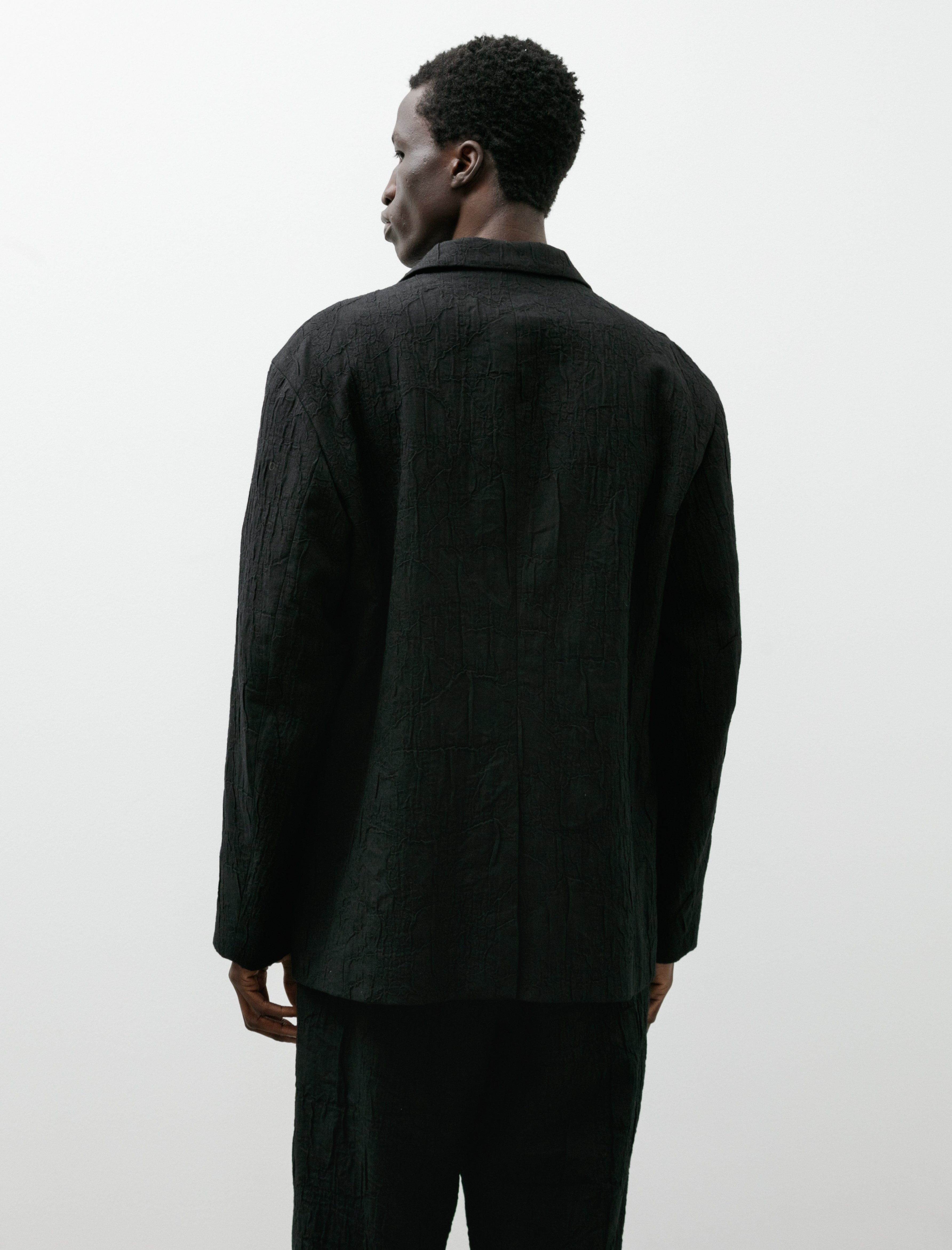 Issey Miyake Shrink Jacquard Jacket Black