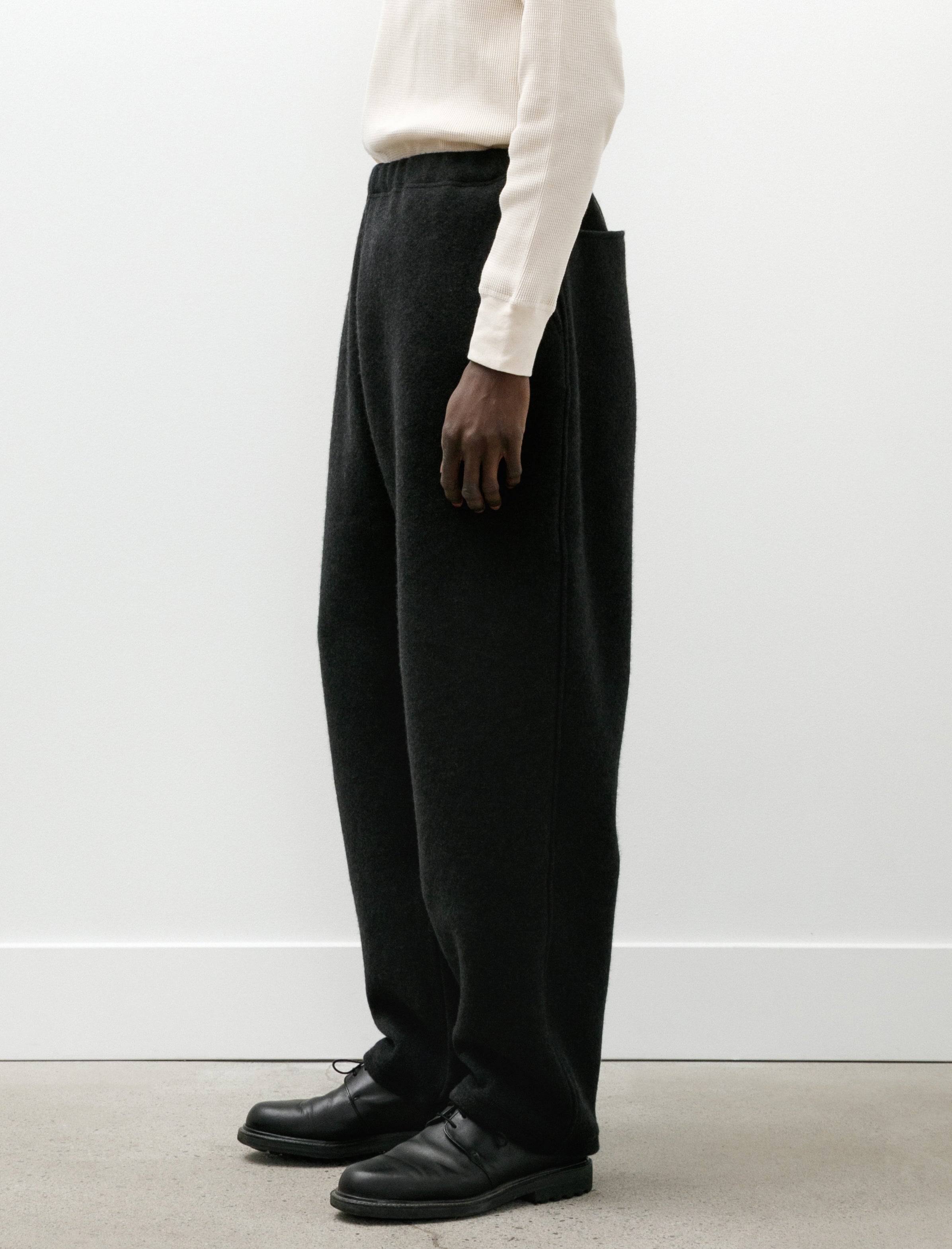 Comoli Wool Felt Pants Charcoal