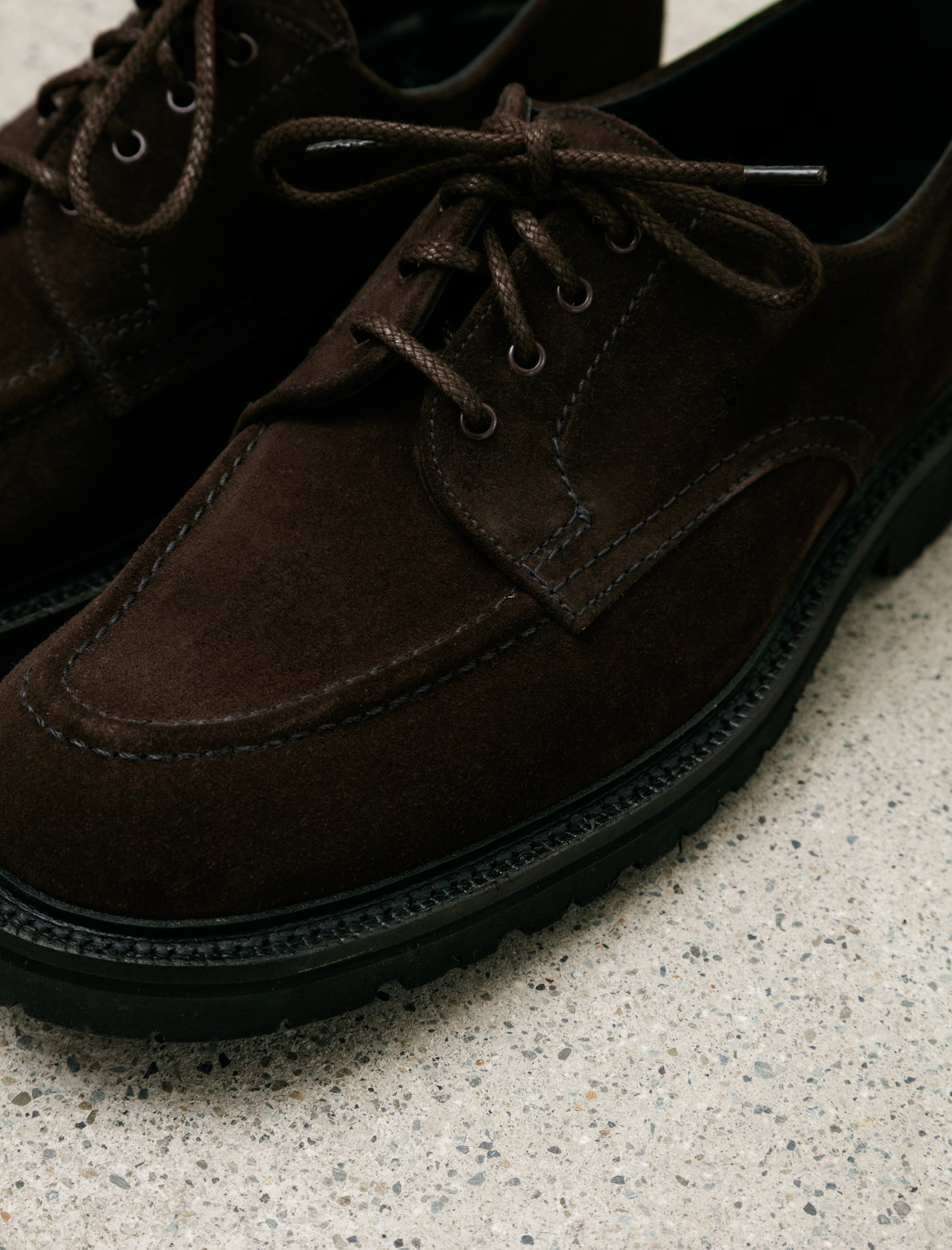 James Coward x Sanders Apron Toe Derby Pinnter Suede