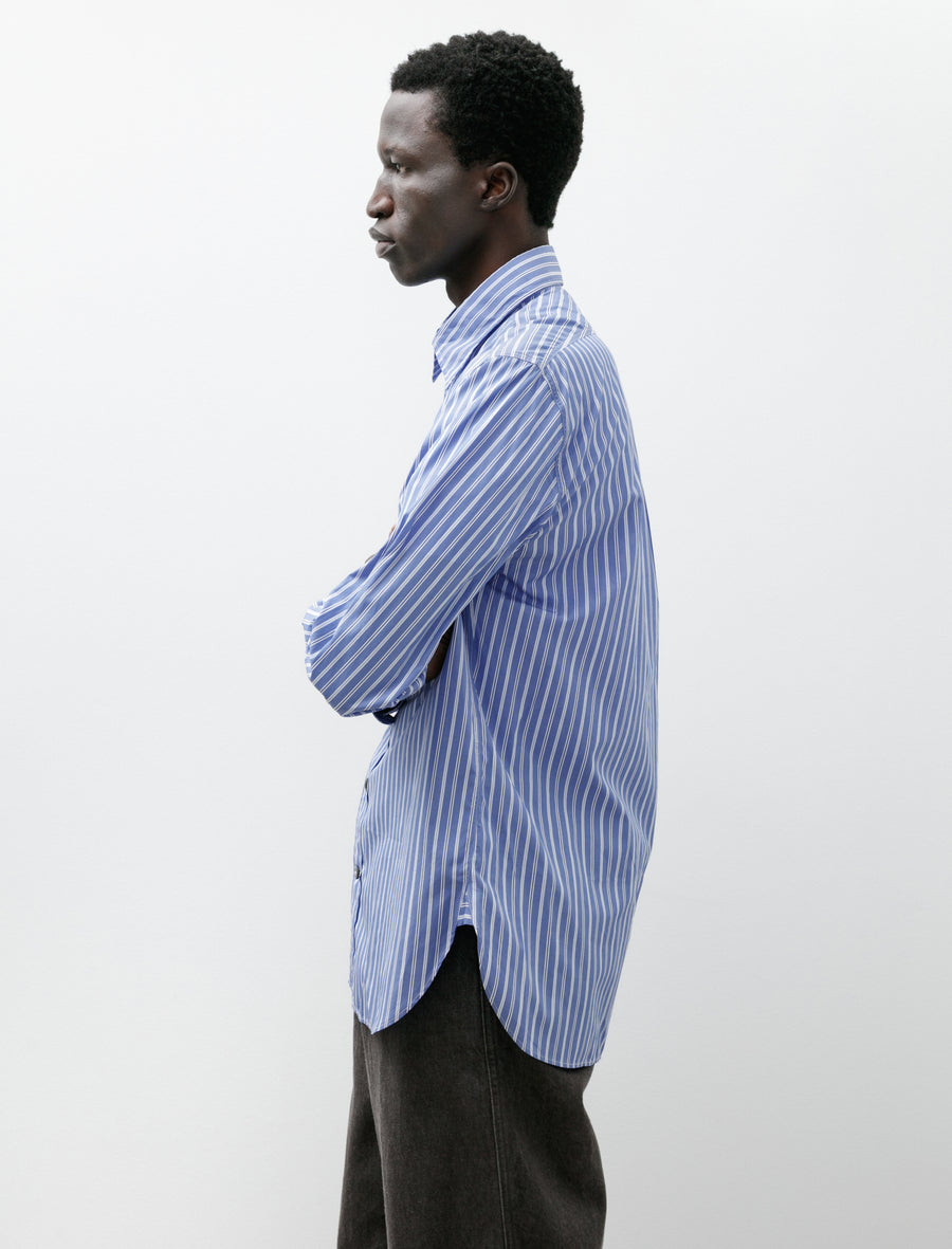 1 Pocket Officer's Shirt Blue/White Stripe - Image 3