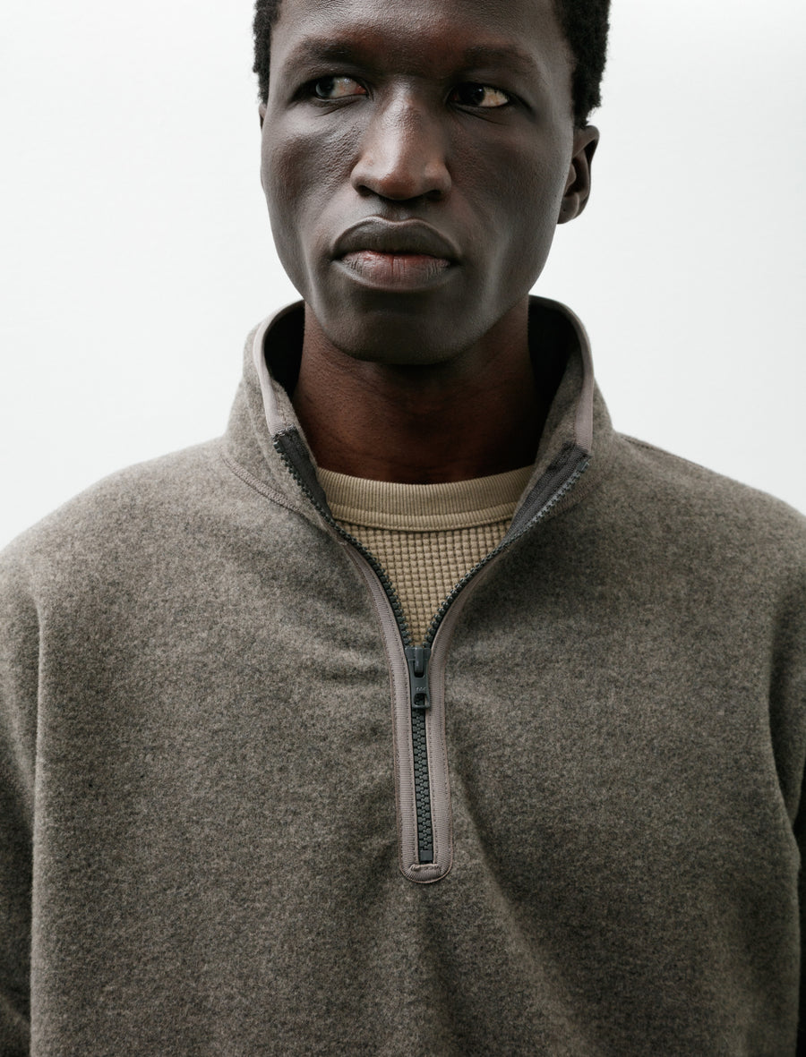 Pull Over Fleece Jacket Beige Gray - Image 4