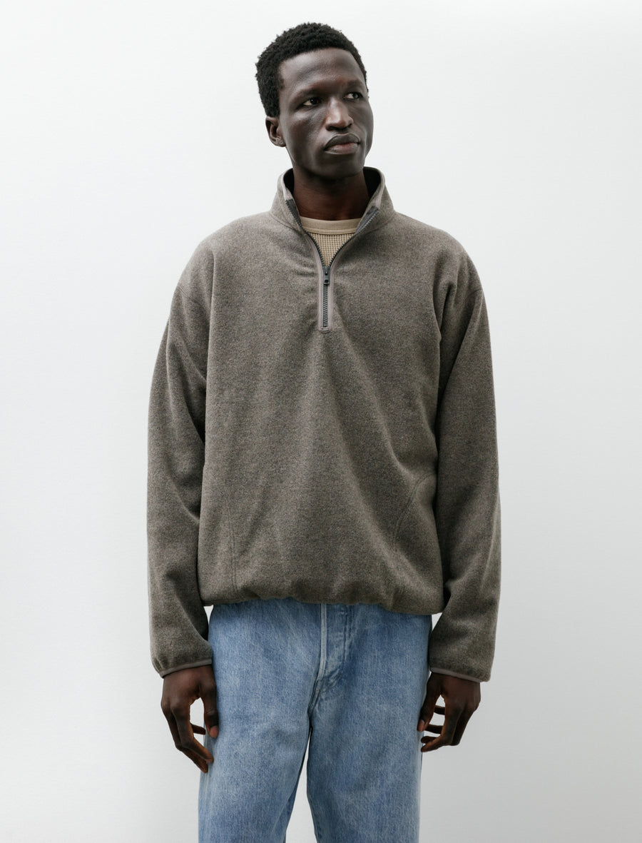 Pull Over Fleece Jacket Beige Gray - Image 1