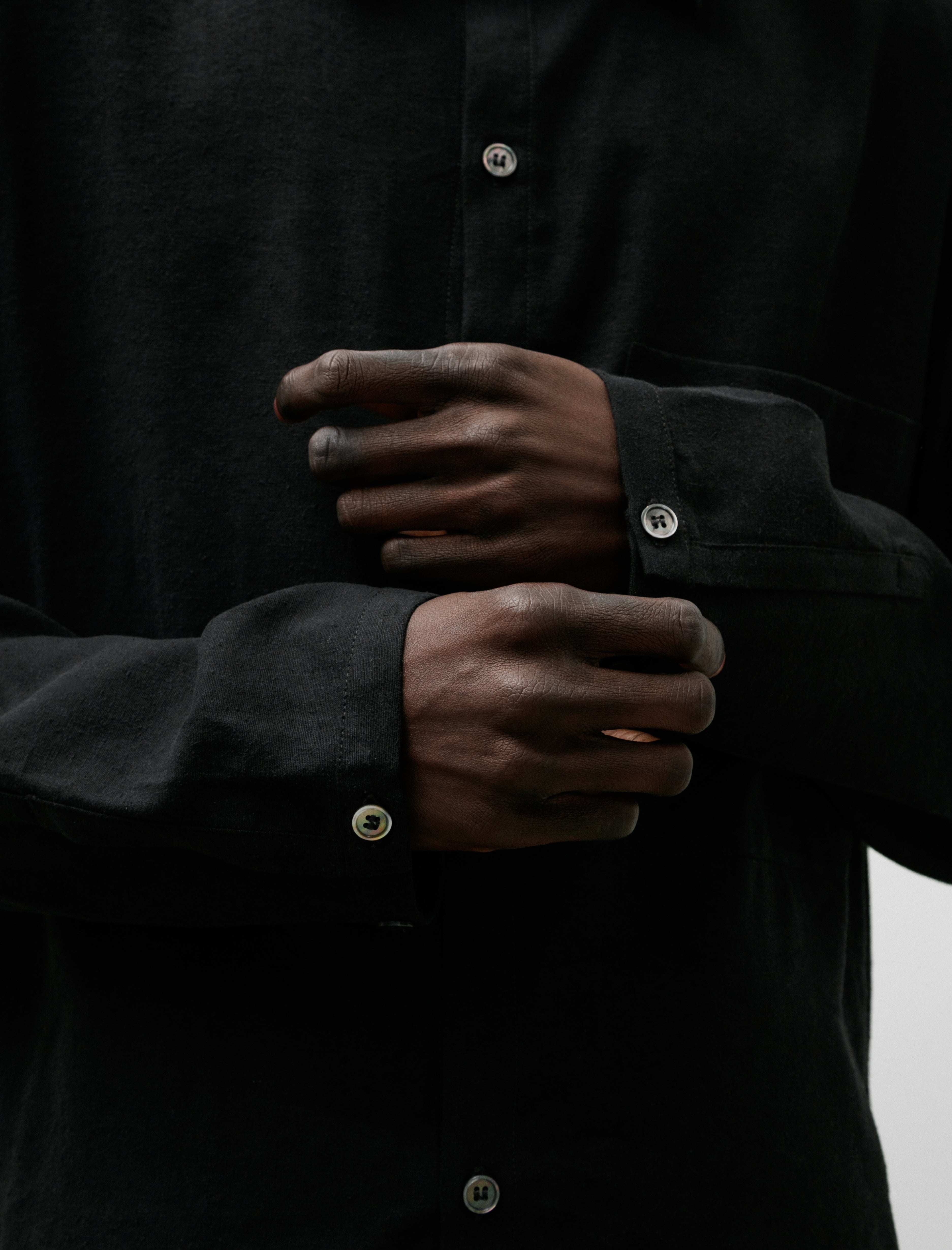 Lea Boberg LB-15K Patch Pocket Shirt Silk Nep Linen Black