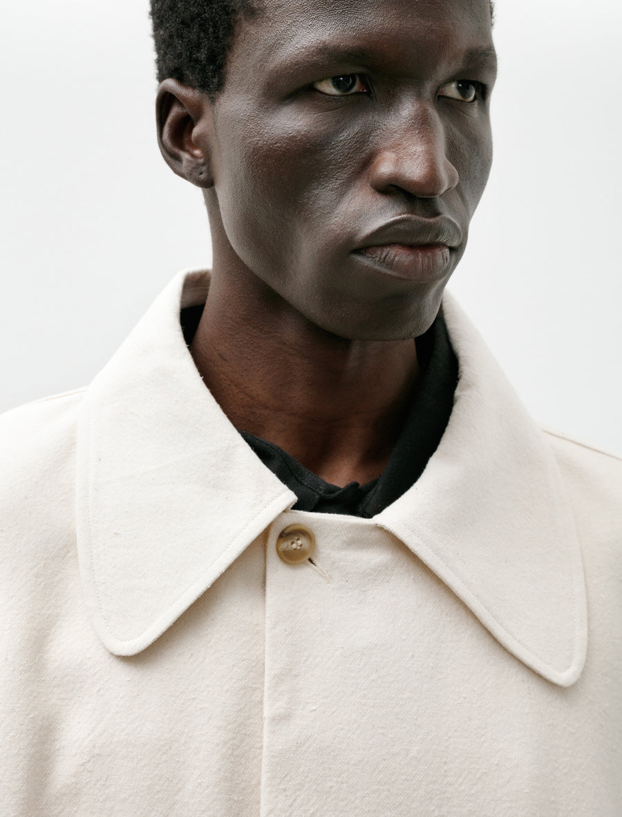 LB-16D Three Piece Chore Jacket Vintage Cotton Silk Ivory - Image 4