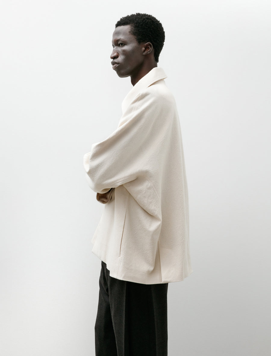 LB-16D Three Piece Chore Jacket Vintage Cotton Silk Ivory - Image 3