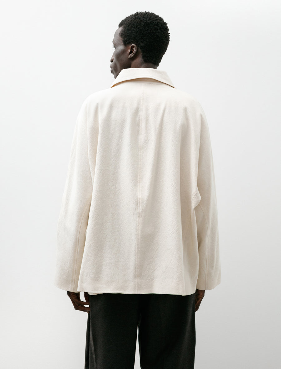 LB-16D Three Piece Chore Jacket Vintage Cotton Silk Ivory - Image 2