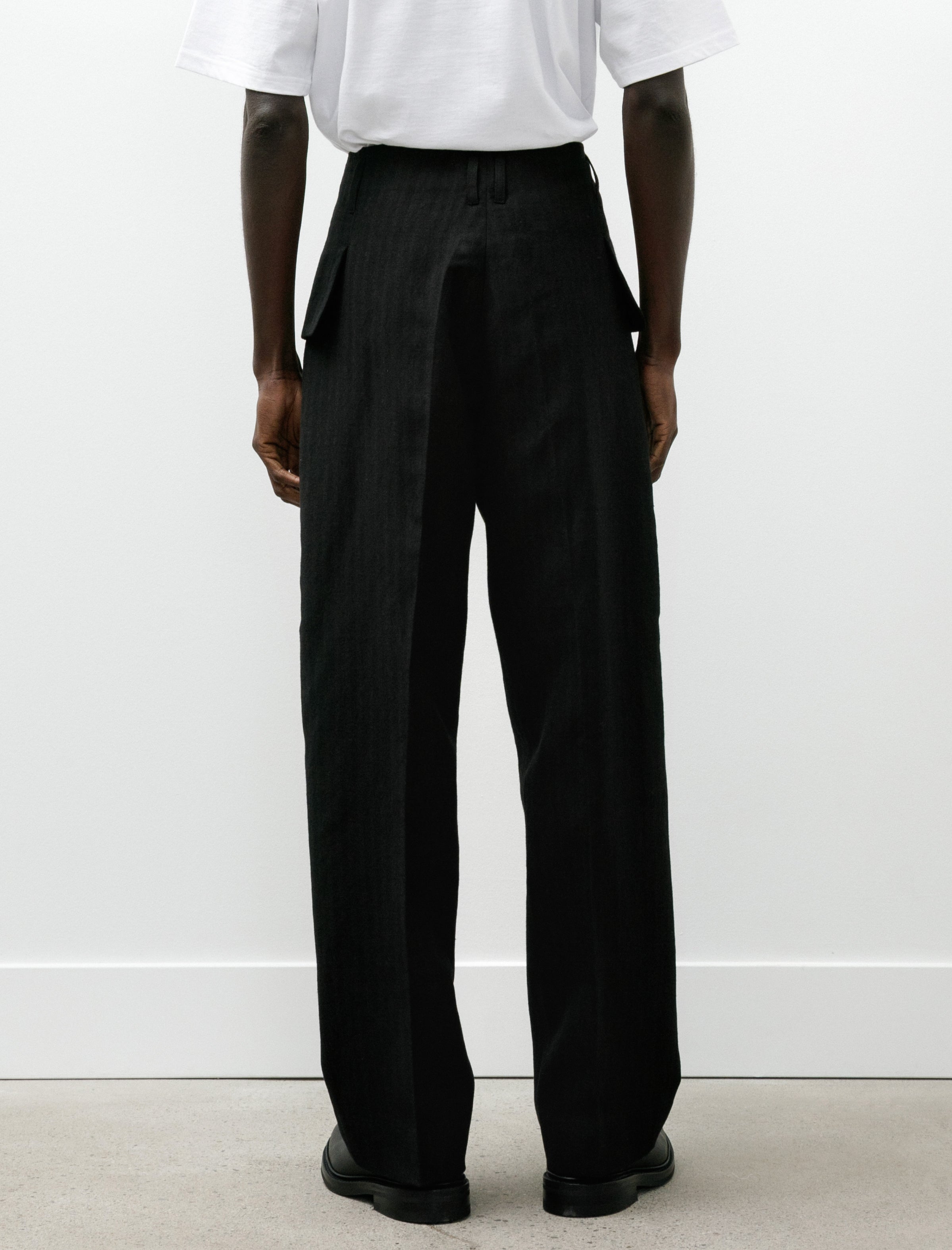 Lea Boberg LB-4G Flap Pocket Trousers Herringbone Black