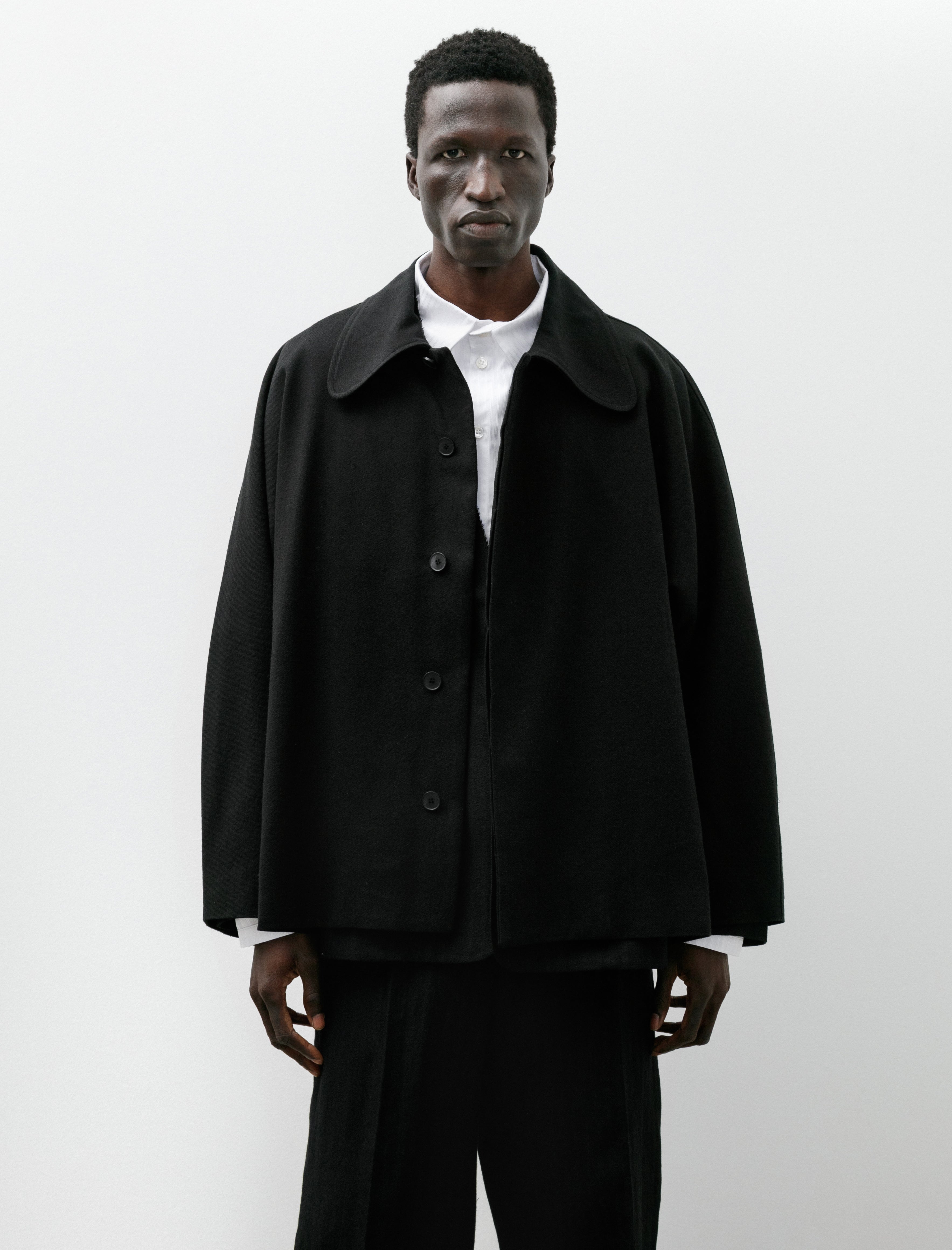 Lea Boberg LB-16F Three Piece Chore Jacket Vintage Cotton Silk Black