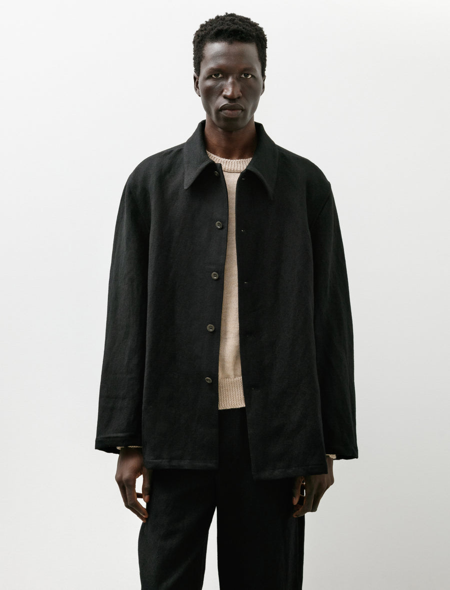 Shaka Shirt Linen Wool Black - Image 1