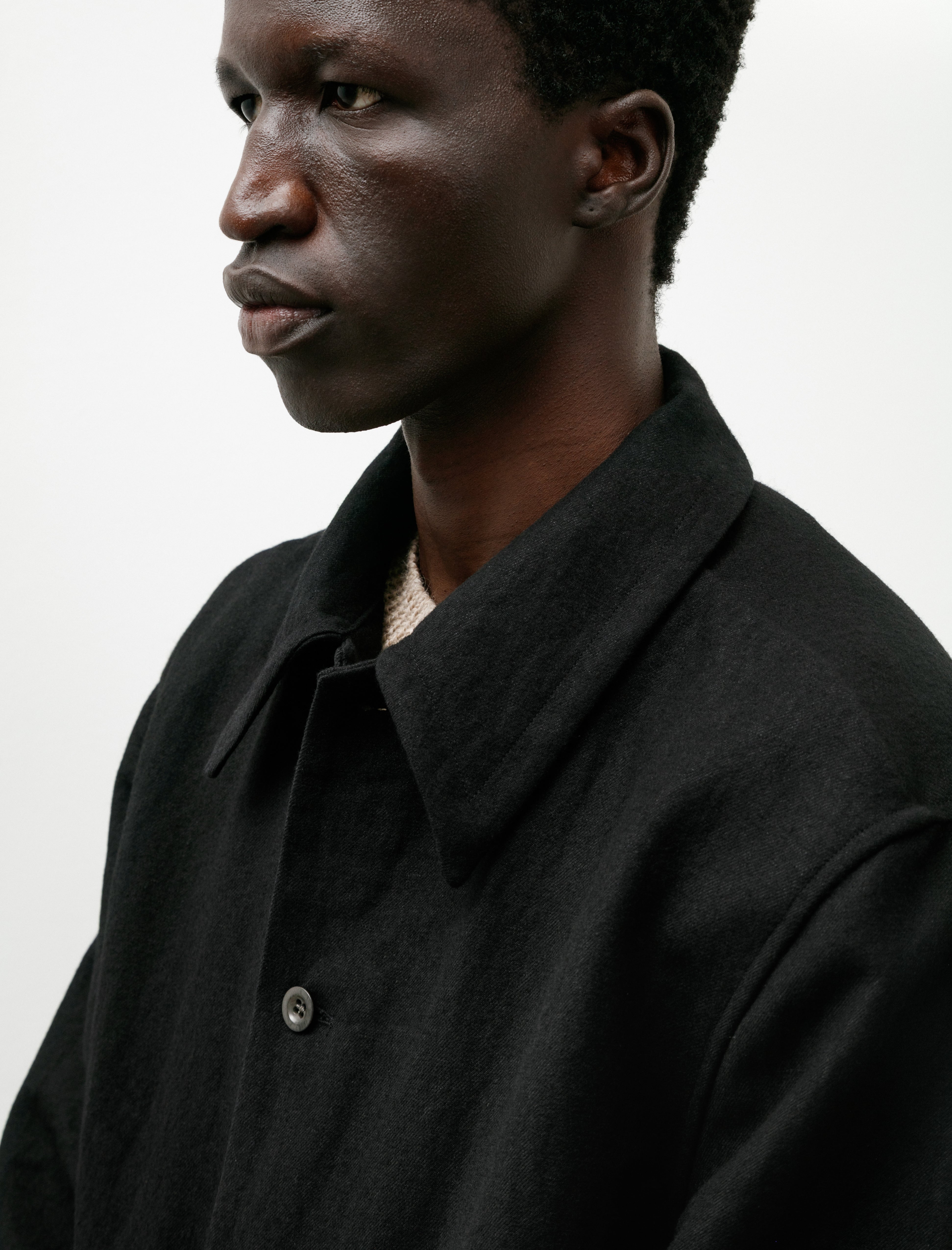 Sono Shaka Shirt Linen Wool Black