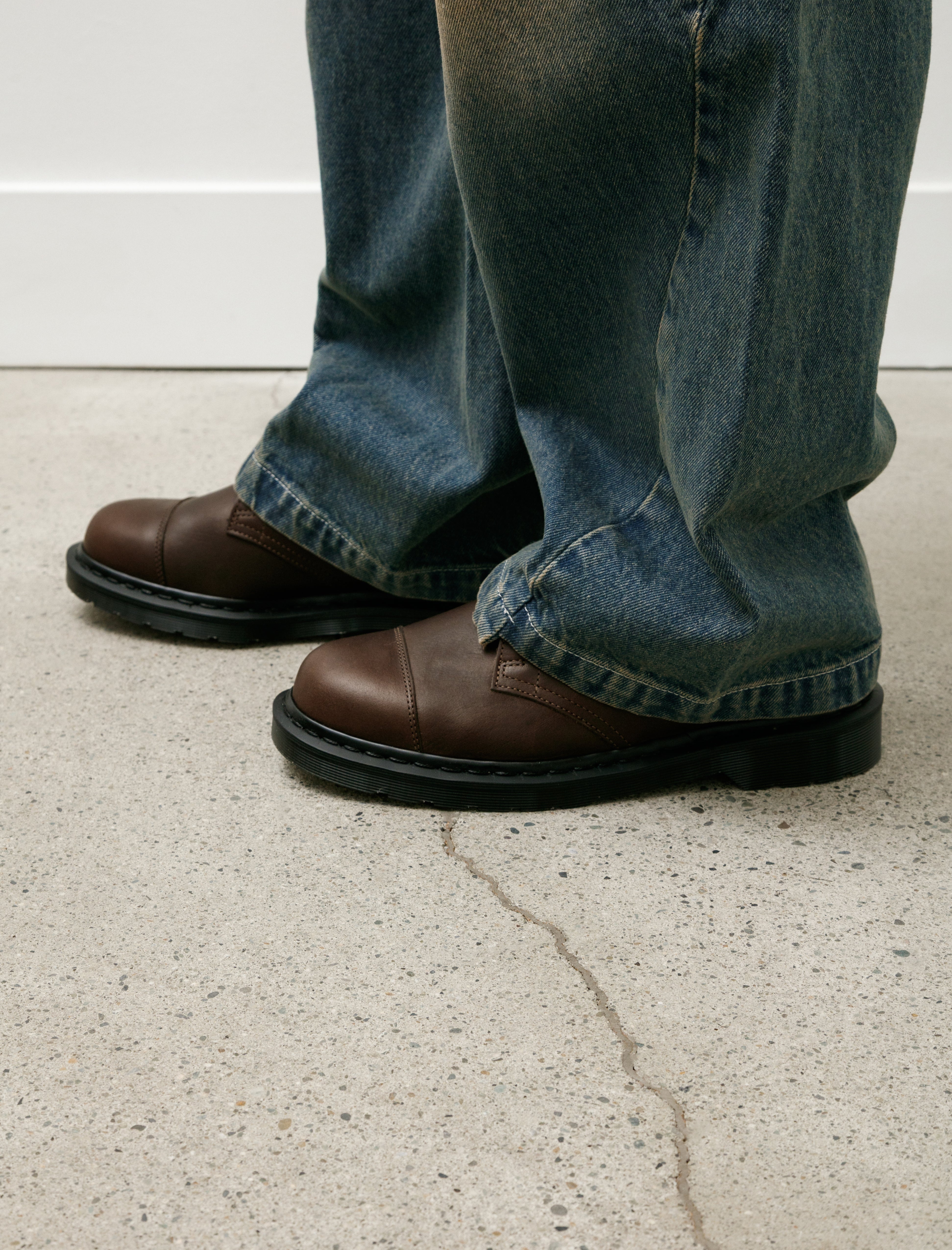 MHL x Dr. Martens 1461 Shoe Dark Brown Grained Oiled